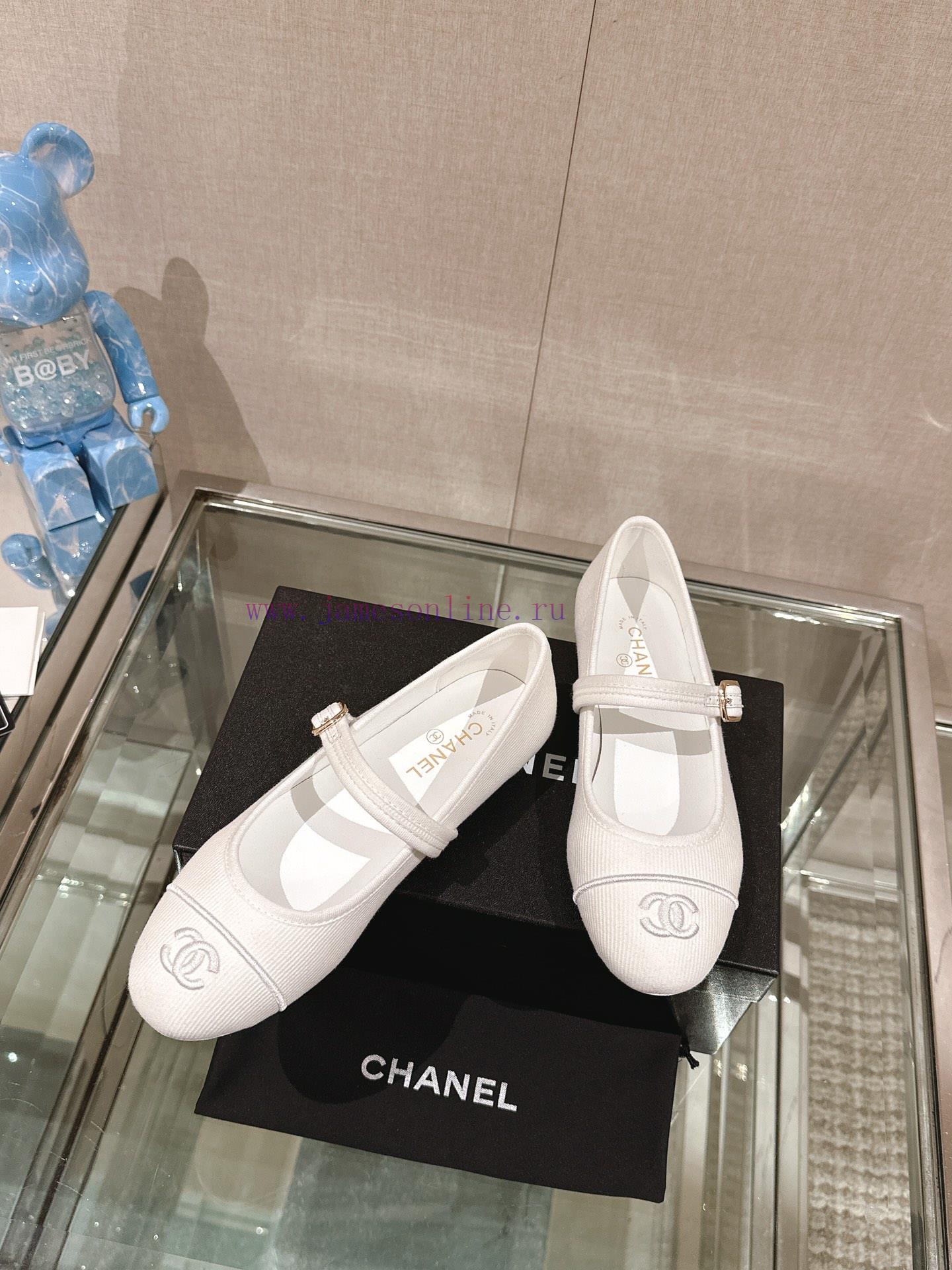 -24Ss Spring/Summer New Chanel Striped Cloth Mary Jane Single ShoesThis striped cloth Mary J5nq88yry - Image 5