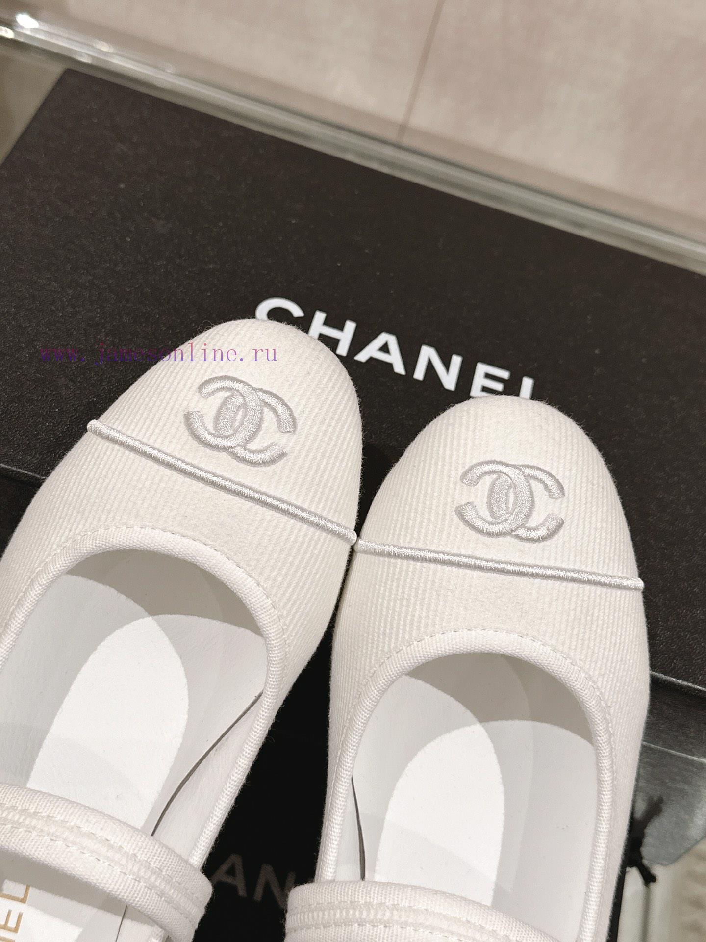 -24Ss Spring/Summer New Chanel Striped Cloth Mary Jane Single ShoesThis striped cloth Mary J5nq88yry - Image 7