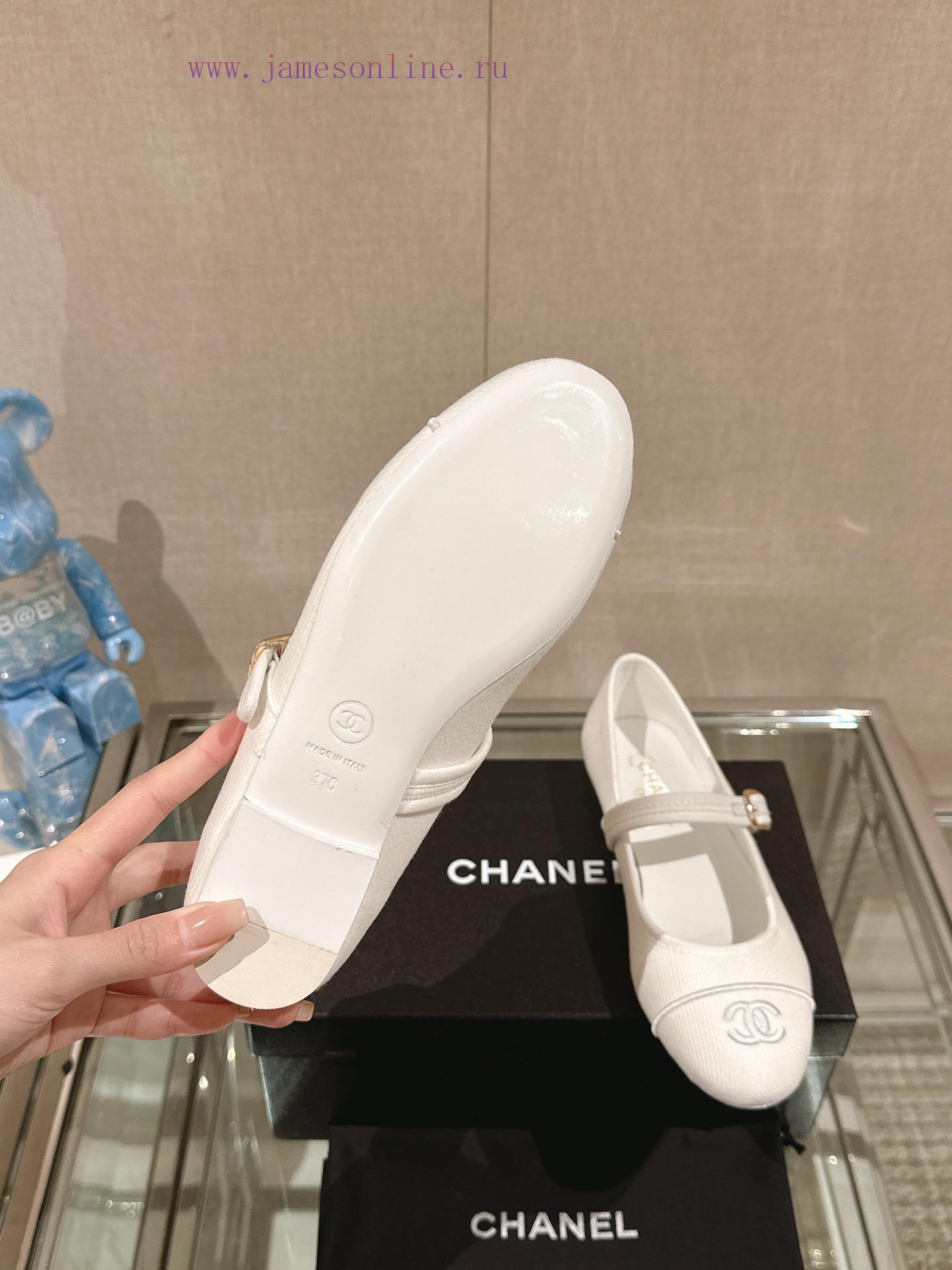 -24Ss Spring/Summer New Chanel Striped Cloth Mary Jane Single ShoesThis striped cloth Mary J5nq88yry - Image 10