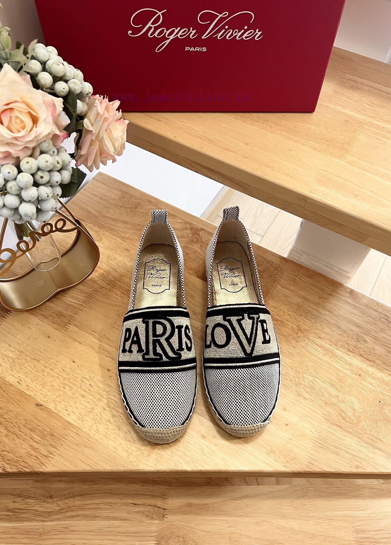 RV 24ss Early Spring New Product LOVES Paris Alphabet Embroidered Fisherman's ShoesHigh densu6rtmu0l - Image 2