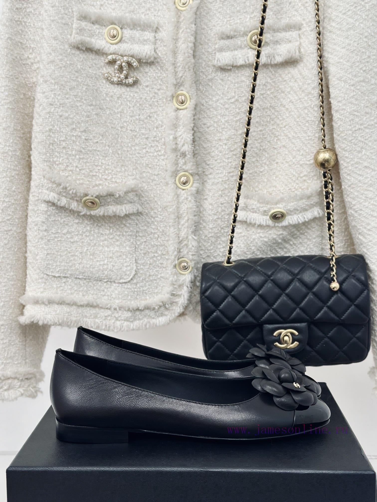 Chanel | Chanel 24c New ProductDouble C Mountain Camellia Single ShoesThe shoe upper is made74q6x9ju - Image 2