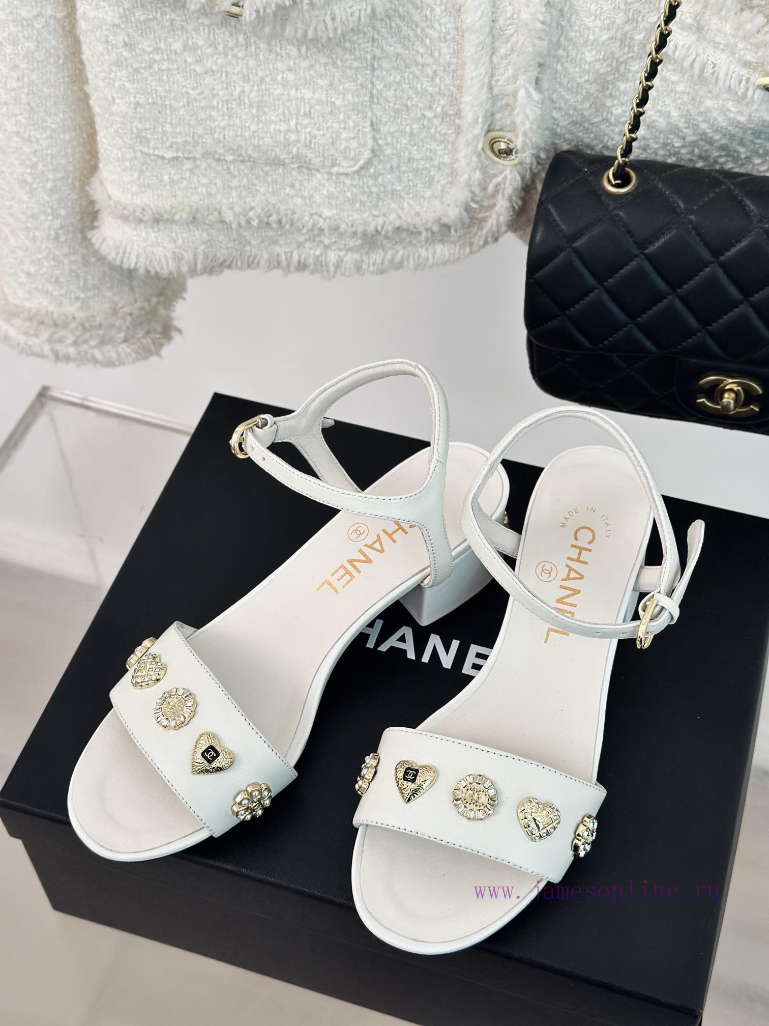 Chanel | Chanel 24C New ProductCoarse heeled sandalsThe shoe upper is made of imported lambsndmwm6su - Image 3
