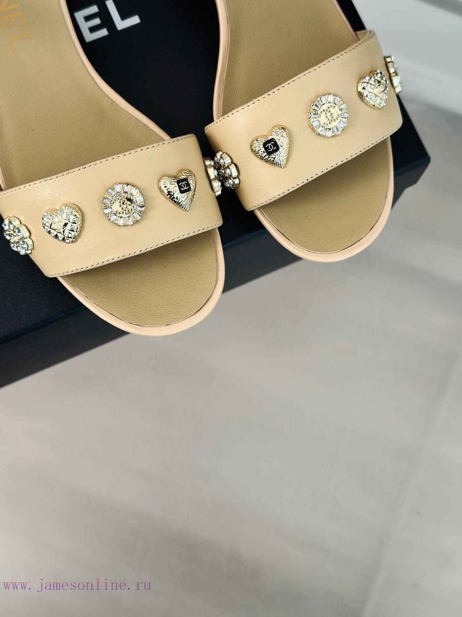 Chanel | Chanel 24C New ProductCoarse heeled sandalsThe shoe upper is made of imported lambsv9uzjkkj - Image 8