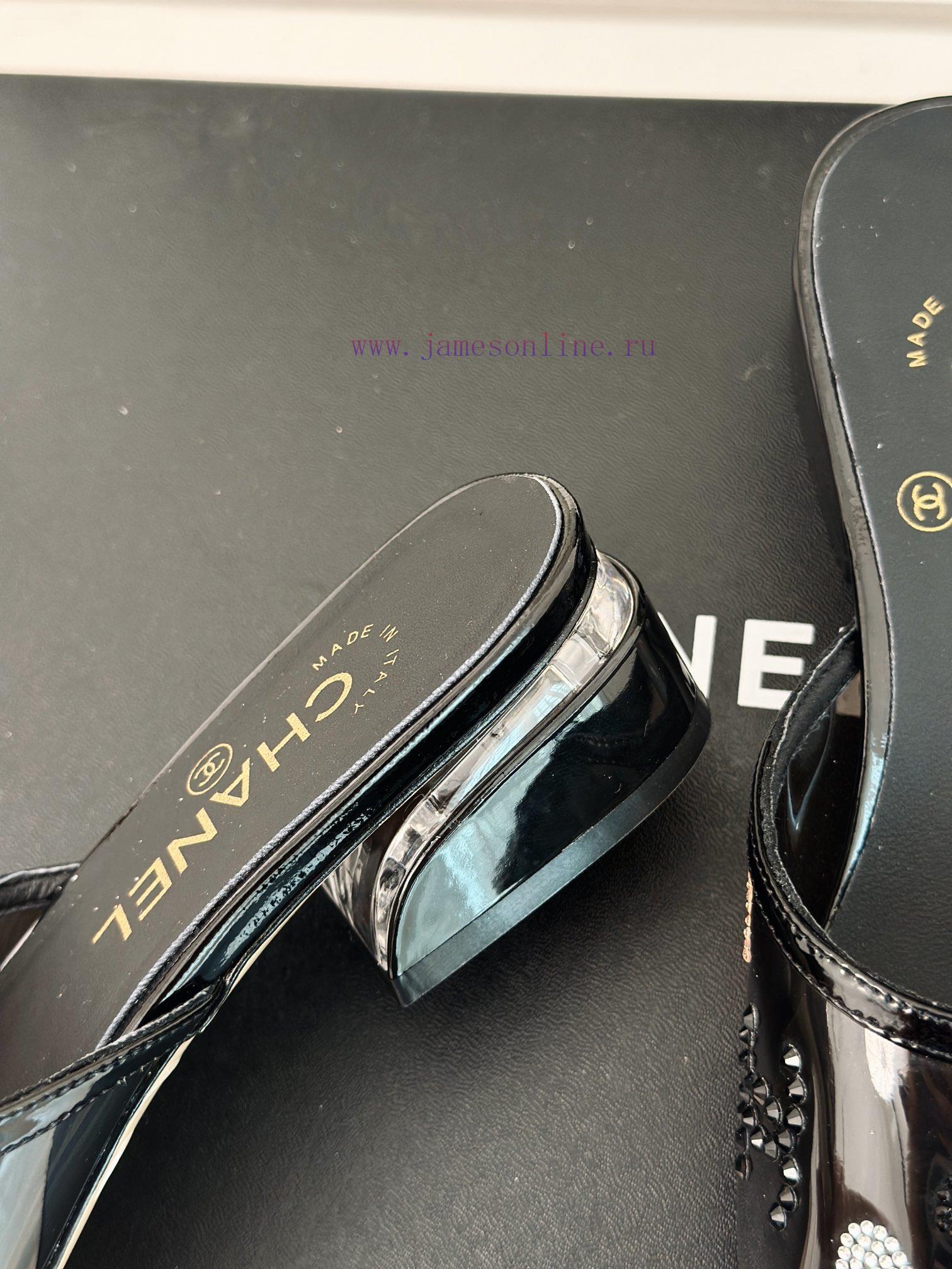 Chanel | Chanel 24P New ProductDiamond Double C Thick Heel SlippersThe upper of the shoe is 8u89xa2u - Image 7