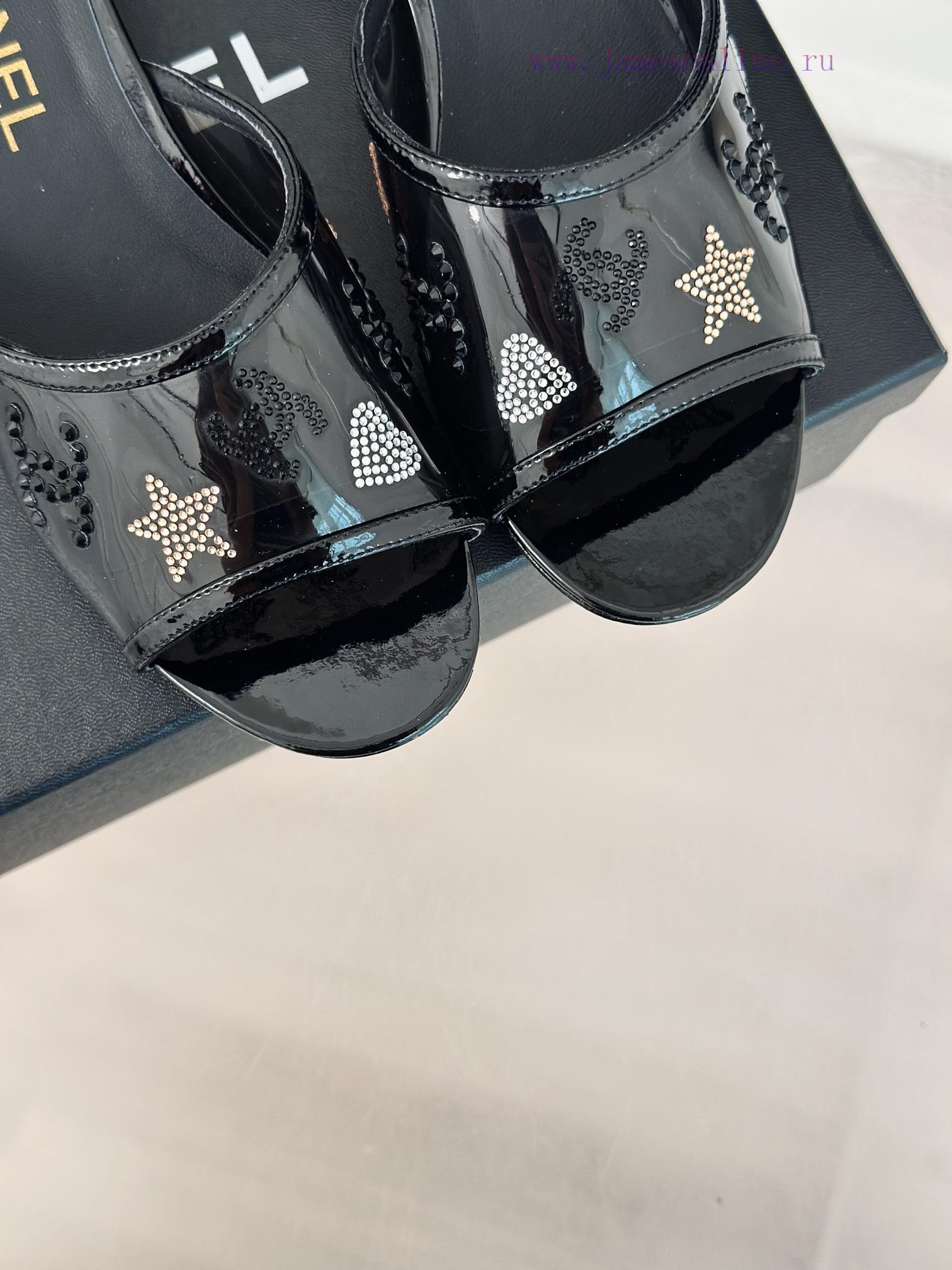 Chanel | Chanel 24P New ProductDiamond Double C Thick Heel SlippersThe upper of the shoe is 8u89xa2u - Image 8