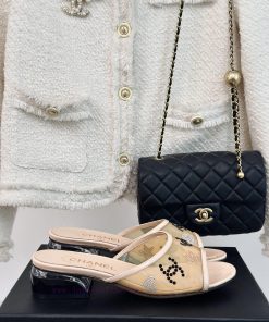 Chanel | Chanel 24P New ProductDiamond Double C Thick Heel SlippersThe upper of the shoe is yndpms80