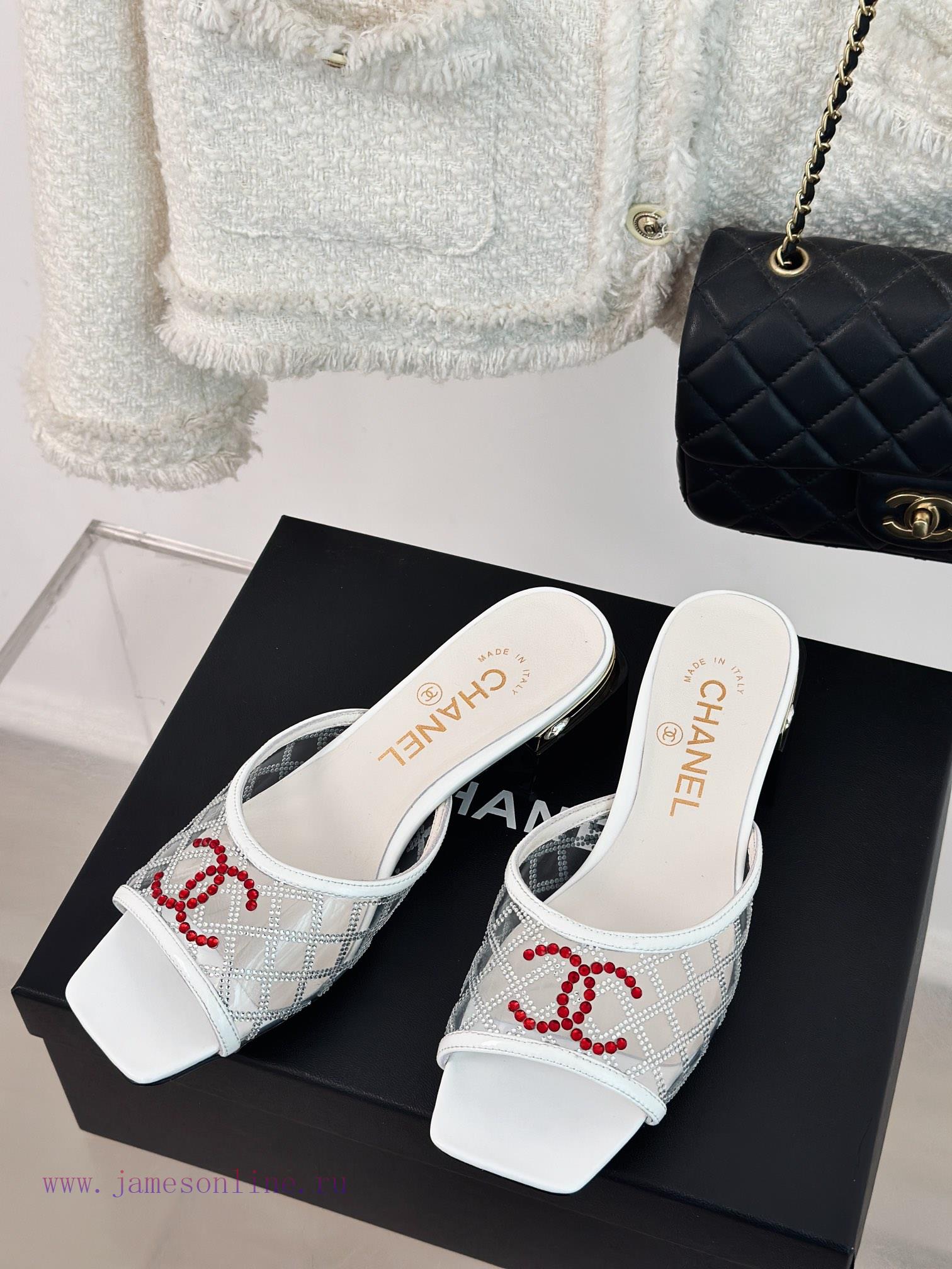 Chanel | Chanel 24P New ProductDiamond Double C Thick Heel SlippersThe upper of the shoe is k92vxvlk - Image 3