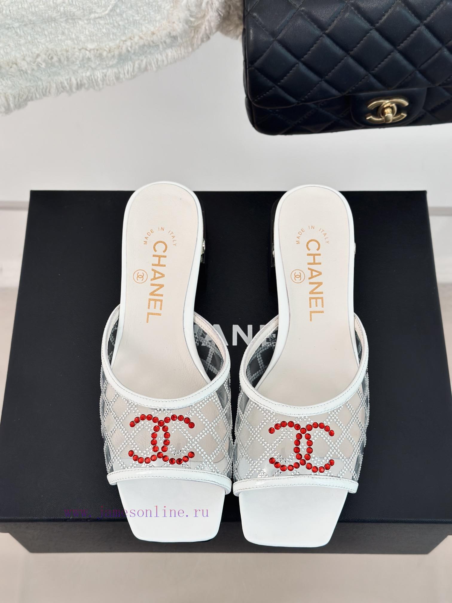 Chanel | Chanel 24P New ProductDiamond Double C Thick Heel SlippersThe upper of the shoe is k92vxvlk - Image 5