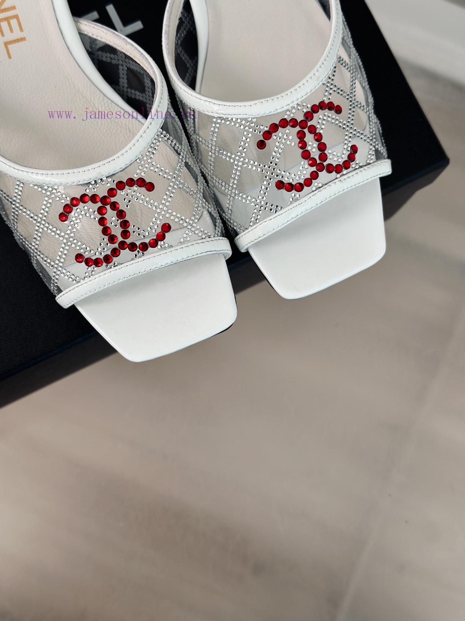 Chanel | Chanel 24P New ProductDiamond Double C Thick Heel SlippersThe upper of the shoe is k92vxvlk - Image 8