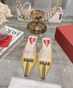 𝐑𝐨𝐠𝐞𝐫𝐕𝐢𝐯𝐢 * 24 Early Spring New Cat Heel Shoes Virgule Diamond Buckle High Heel Rear Loop wiffdvcfgd