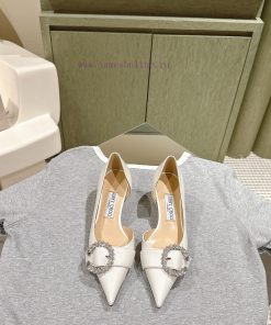 | ²⁰²4 𝐬𝐬  🤍🤎Spring/Summer C Diamond Buckle Pointed Jimmy Choo Sheepskin Single Shoes withb63g5dz7