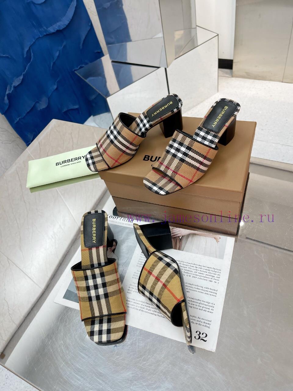 New Product Launch ️ Burberry Thick Heels and Flat Slippers Channel Goods Vulcanized One Stem6ekimqm - Image 2