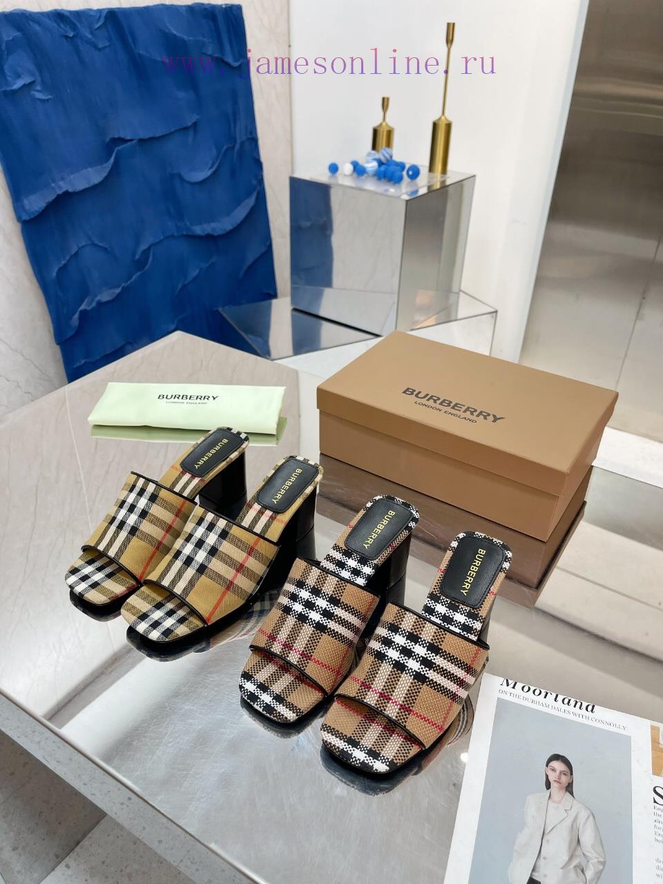 New Product Launch ️ Burberry Thick Heels and Flat Slippers Channel Goods Vulcanized One Stem6ekimqm - Image 3