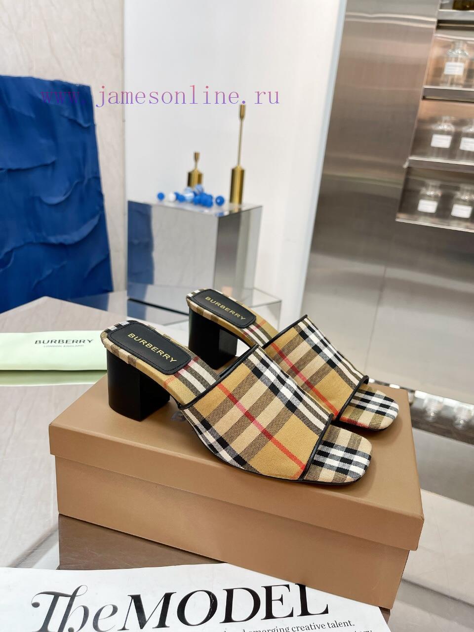 New Product Launch ️ Burberry Thick Heels and Flat Slippers Channel Goods Vulcanized One Stem6ekimqm - Image 6