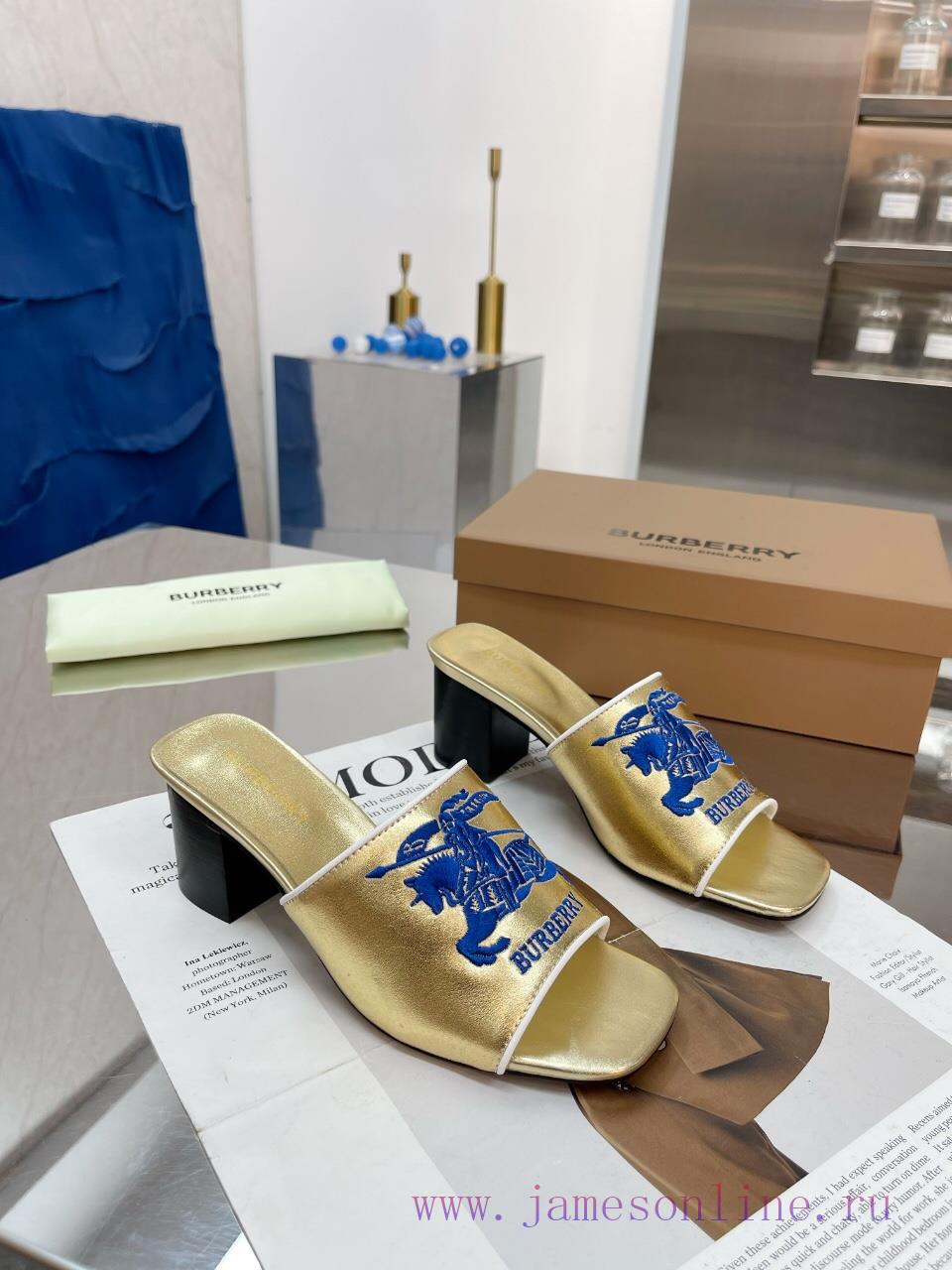 New Product Launch ️ Burberry Thick Heels and Flat Slippers Channel Goods Vulcanized One Steb9mw4g3n - Image 3