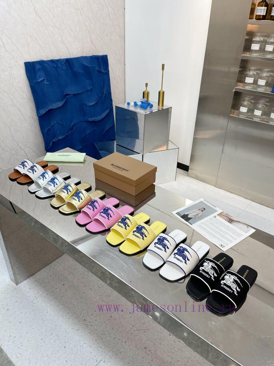 New Product Launch ️ Burberry Thick Heels and Flat Slippers Channel Goods Vulcanized One Ste0sedif52 - Image 8