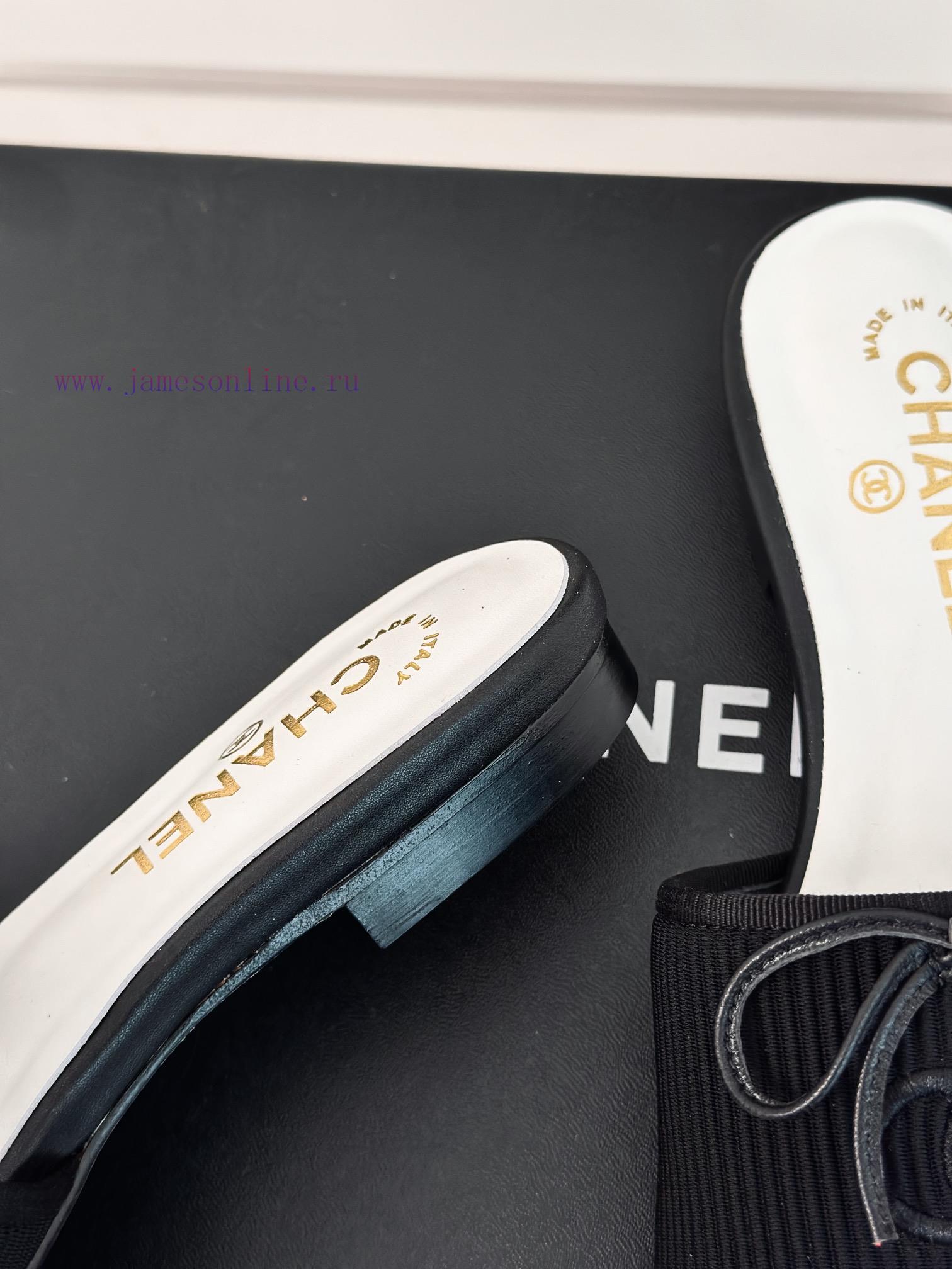 Chanel | Chanel 24P New ProductBow tie double C slippersThe shoe upper is made of special facsu306cz - Image 7