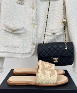 Chanel | Chanel 24P New ProductDouble C cool mat woven lazy slippersSimple and atmospheric, f2cejxwp