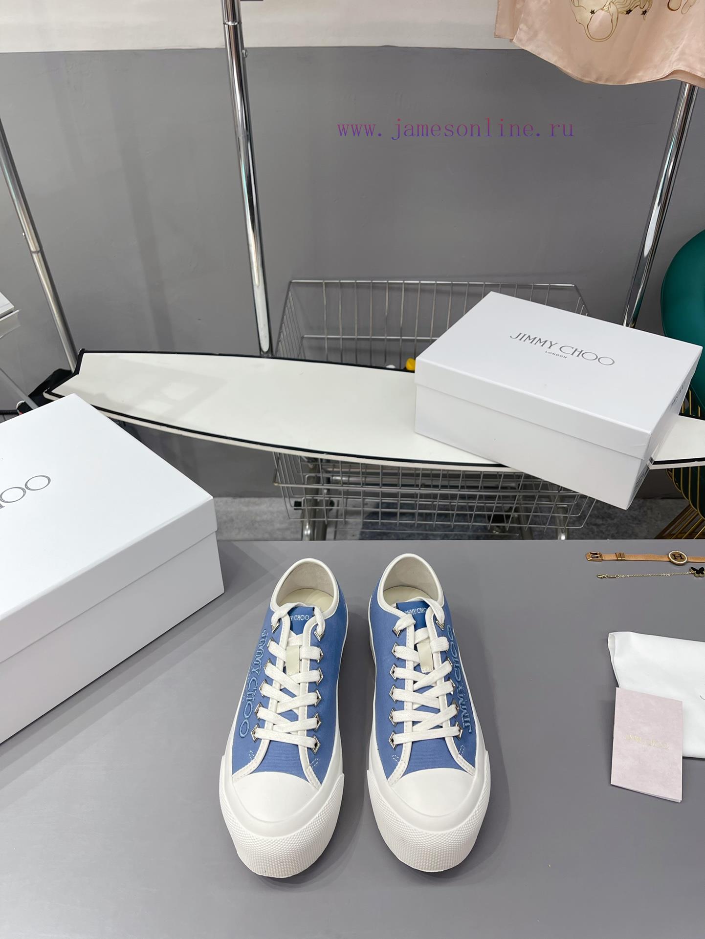 JIMMY CHOO is now available for sale, featuring canvas casual white shoes with the latest crr22ebglo - Image 2