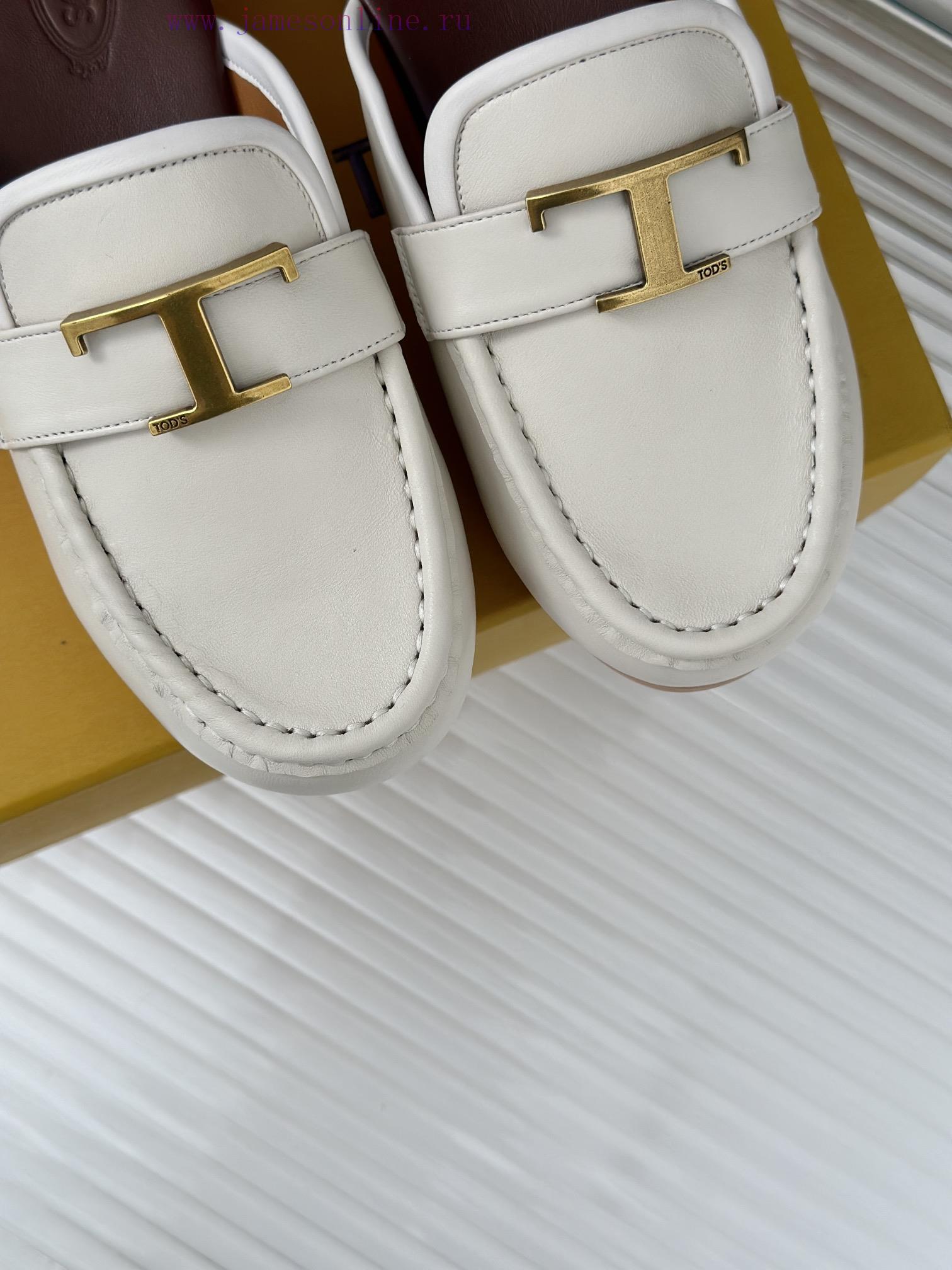 TOD's Classic Explosive Thick Bottom Metal BuckleHalf drag seriesOriginal customized calf ledkdcfojd - Image 8