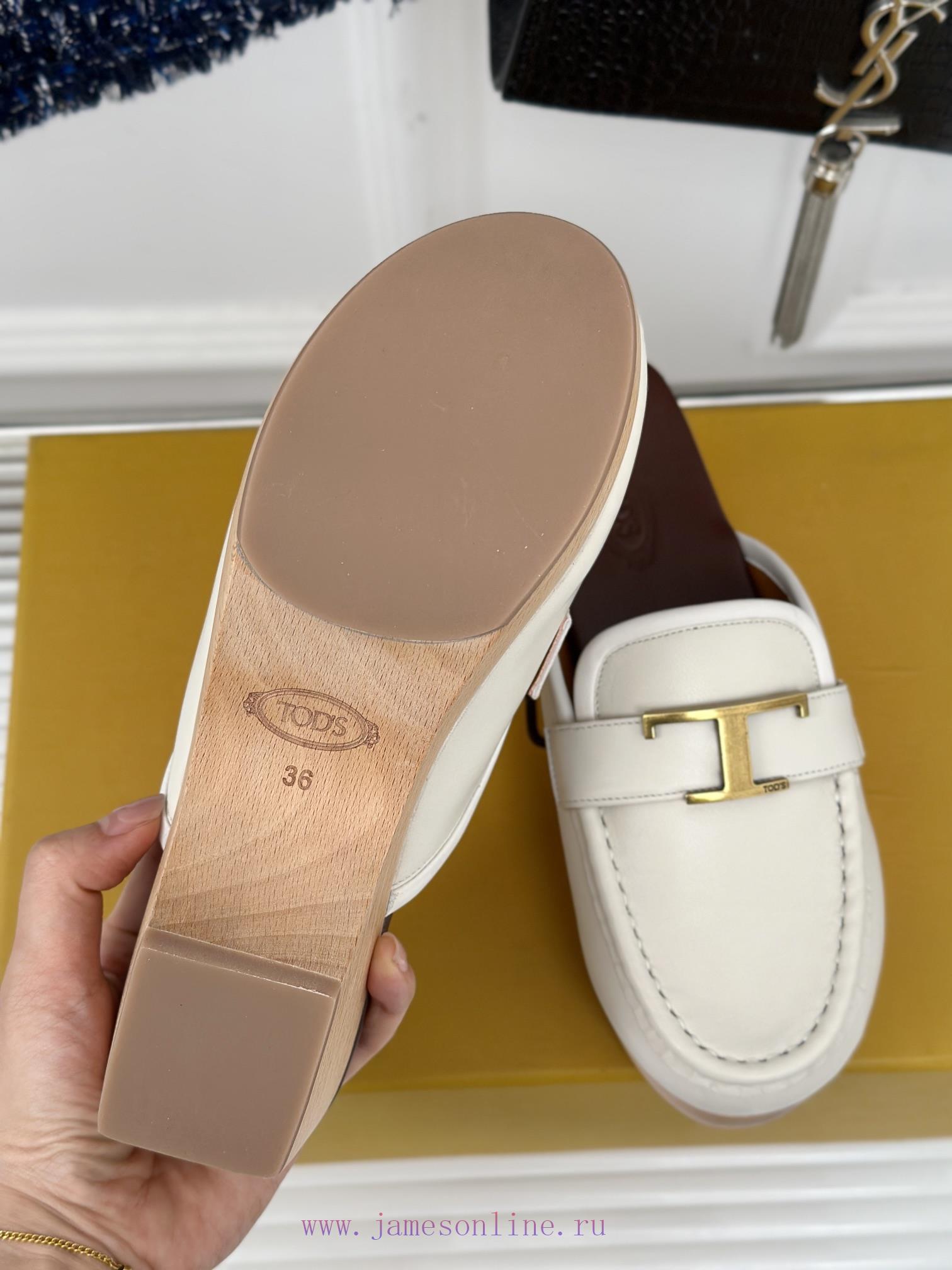 TOD's Classic Explosive Thick Bottom Metal BuckleHalf drag seriesOriginal customized calf ledkdcfojd - Image 10
