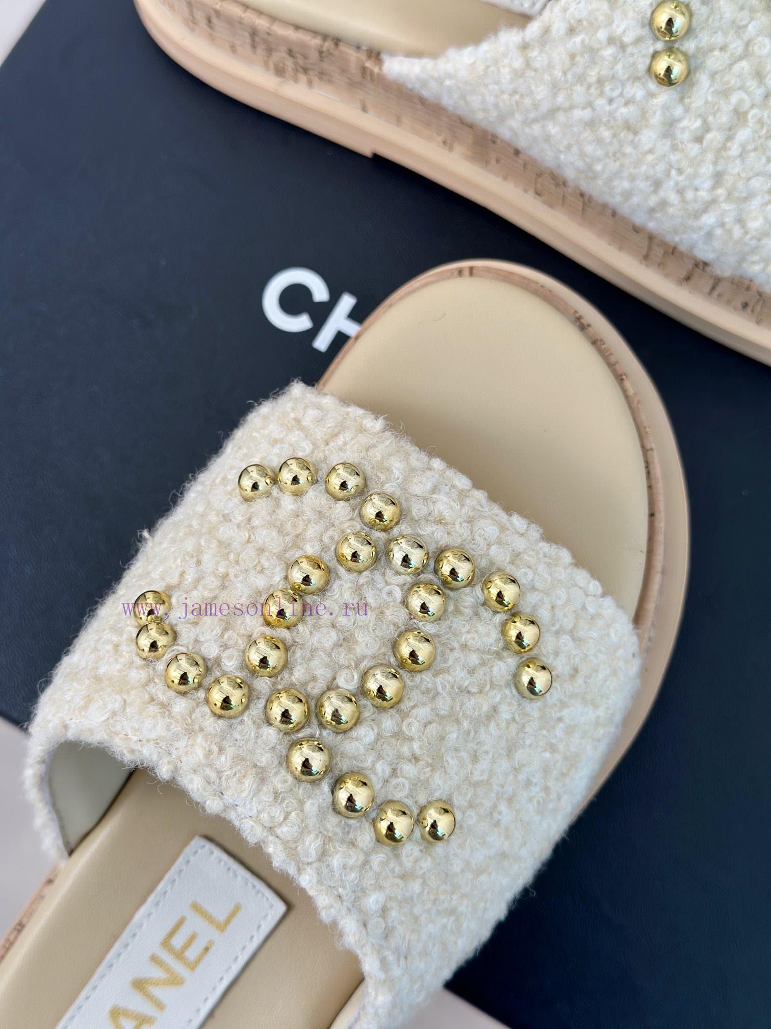 Chanel | Chanel 24P Spring/Summer New Product Pearl Double C Wood Grain Thick Bottom Slippeviq5ng8b - Image 8