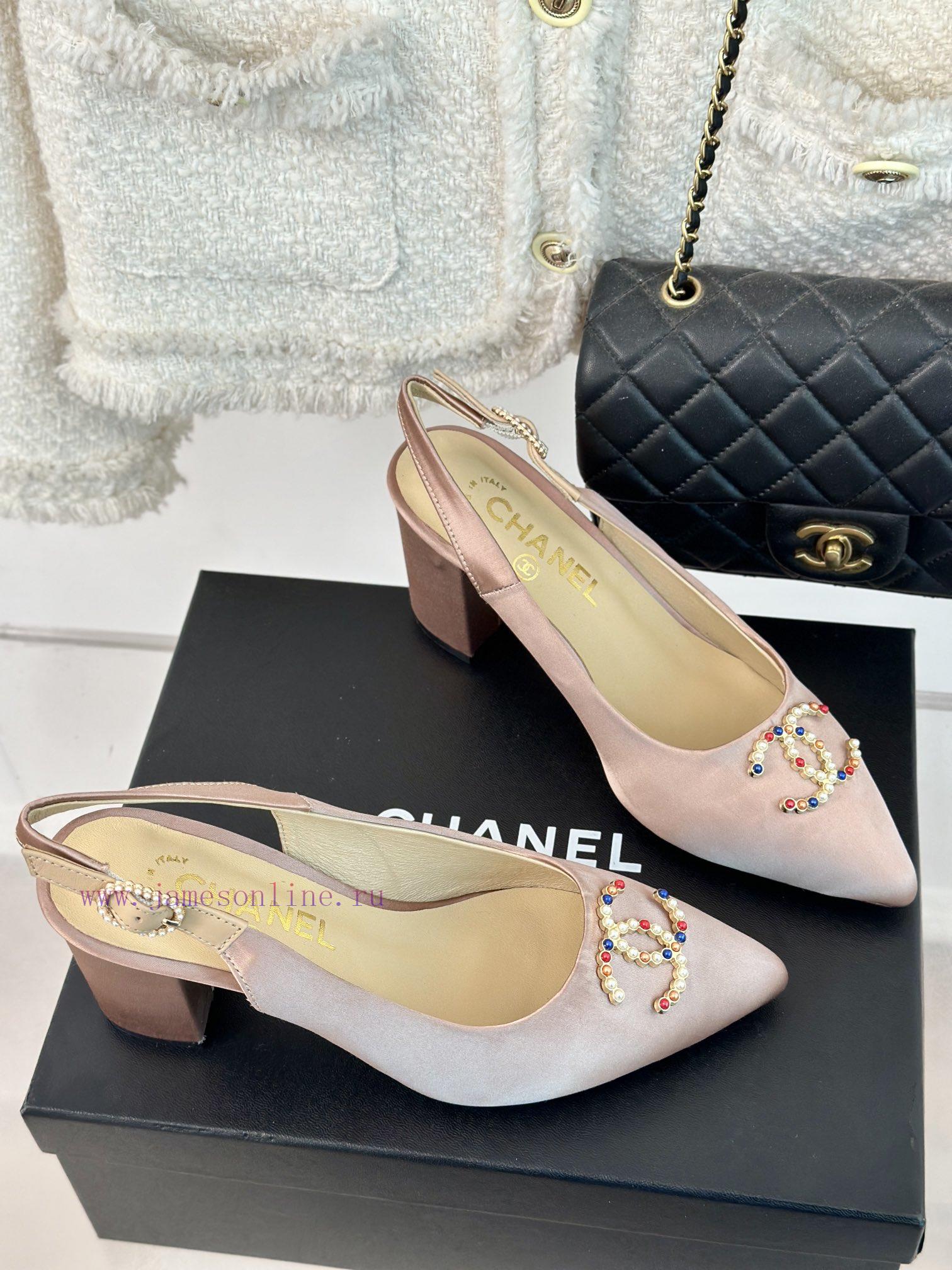 Chanel | Chanel 24P New Product ClassicDouble C-pointed back empty sandalsThe shoe upper is tv7ec71f - Image 4