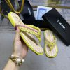 CHANEL 2024 latest beach series toe flip flops Hand woven upper with colorful sheepskin fabr2scyuiik