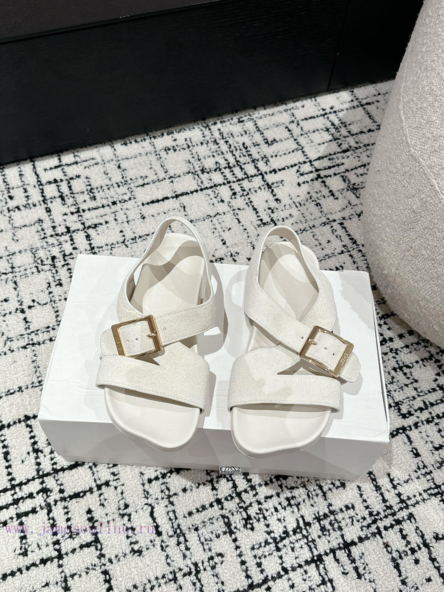 Couple styleLOEWE 24/Spring/Summer New Cross Leather Wrap Boken Shoes Beach Shoes Cool Slippx0ozjy1p