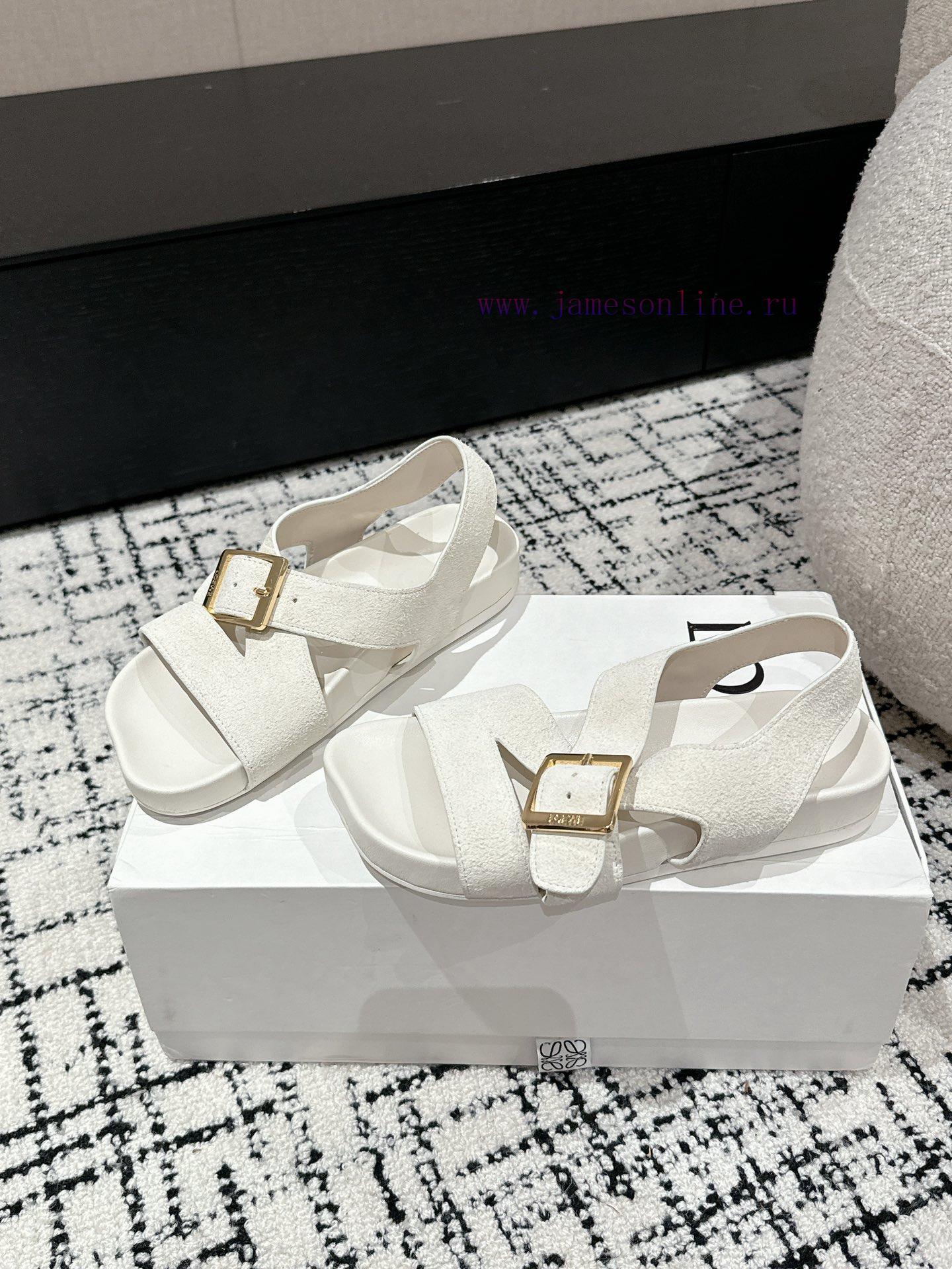 Couple styleLOEWE 24/Spring/Summer New Cross Leather Wrap Boken Shoes Beach Shoes Cool Slippx0ozjy1p - Image 4