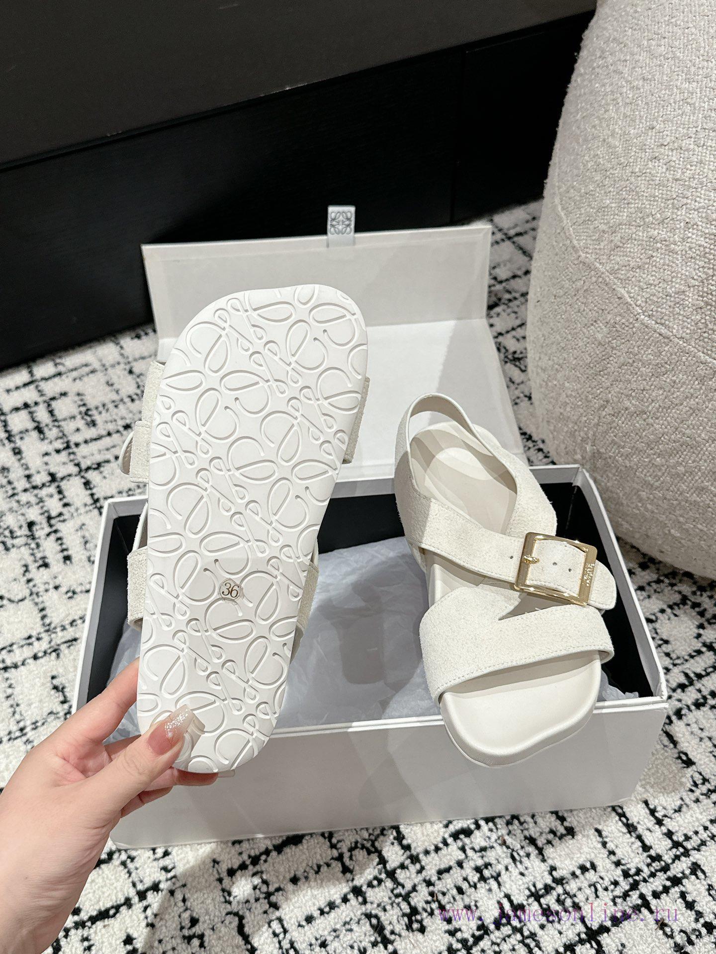 Couple styleLOEWE 24/Spring/Summer New Cross Leather Wrap Boken Shoes Beach Shoes Cool Slippx0ozjy1p - Image 10