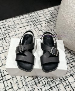Couple styleLOEWE 24/Spring/Summer New Cross Leather Wrap Boken Shoes Beach Shoes Cool Slipp803pluz8