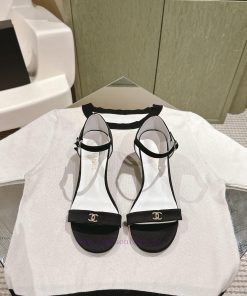 | ²⁰²4 𝐬𝐬  🤍🤎𝐂𝐡 * 𝐧𝐞𝐥 Chanel Hot selling Genuine Silk One Belt SandalsThe upper of the sh5vy782b1