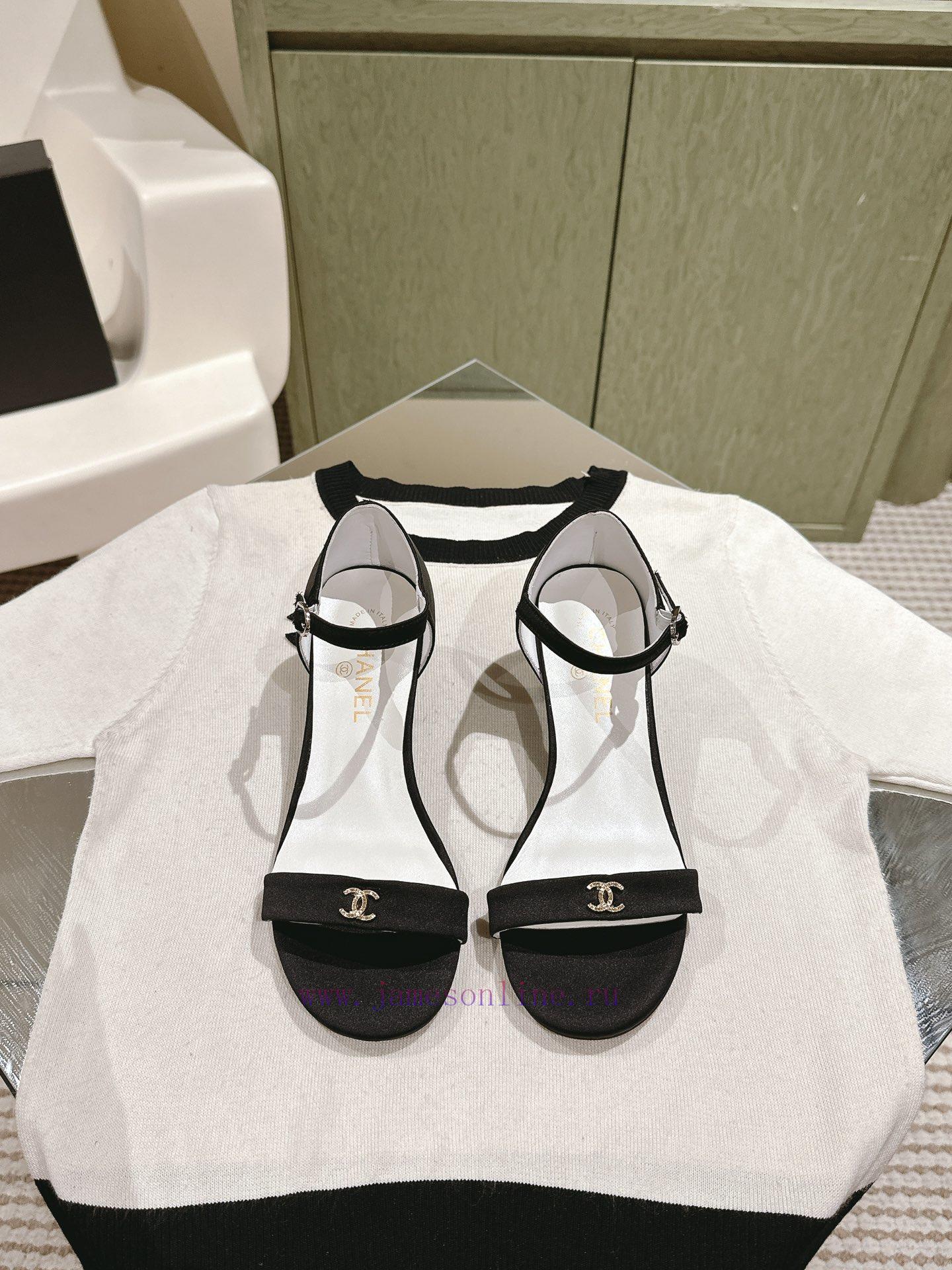 | ²⁰²4 𝐬𝐬 🤍🤎𝐂𝐡 * 𝐧𝐞𝐥 Chanel Hot selling Genuine Silk One Belt SandalsThe upper of the sh5vy782b1