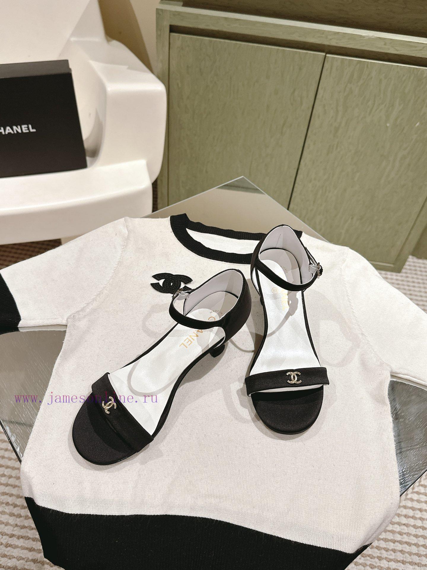 | ²⁰²4 𝐬𝐬 🤍🤎𝐂𝐡 * 𝐧𝐞𝐥 Chanel Hot selling Genuine Silk One Belt SandalsThe upper of the sh5vy782b1 - Image 4