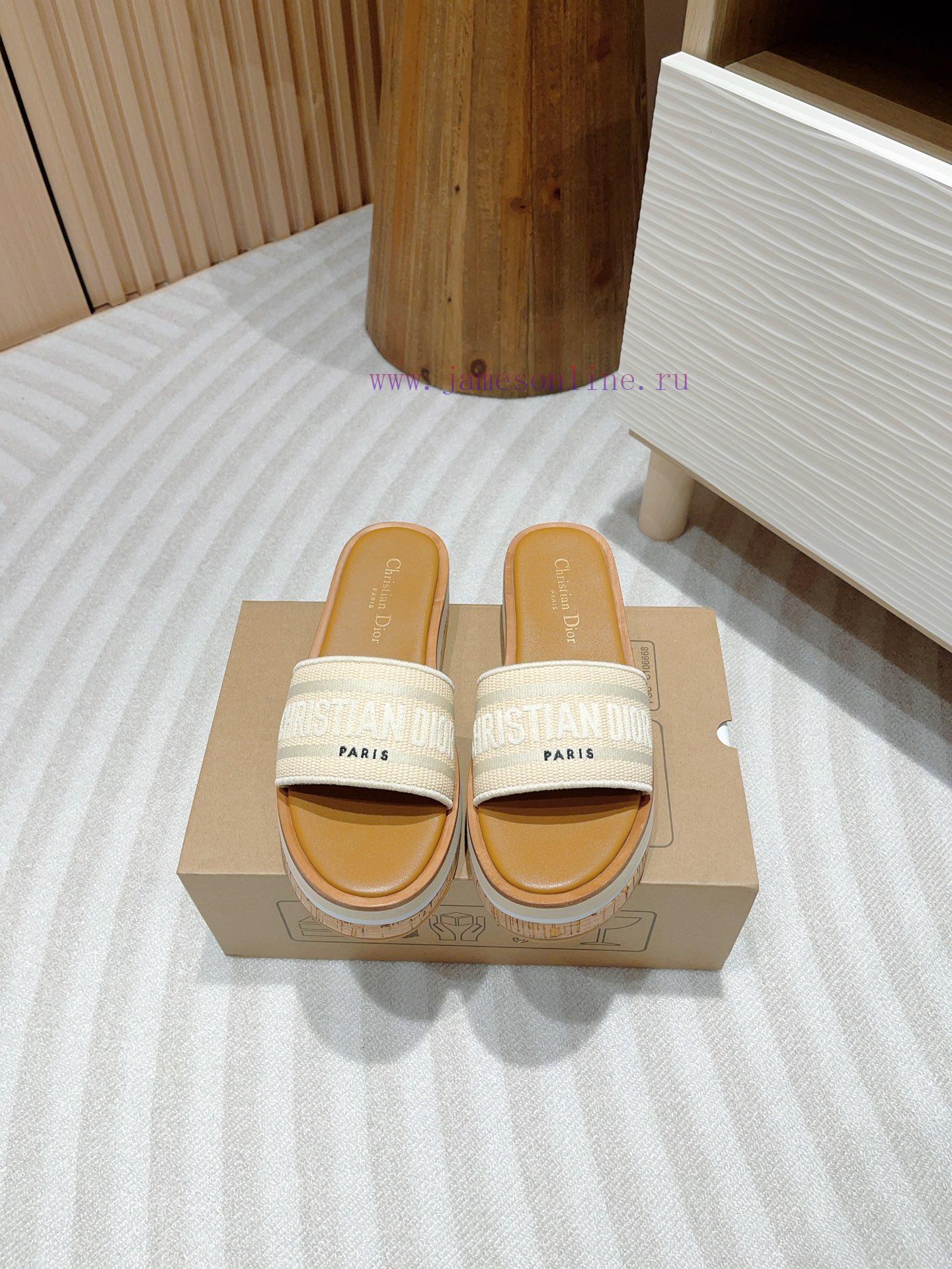 -24Ss new Dior Riviera Dway embroidered thick soled slippers in jelly colorThis Dway thick ssmbtya5n - Image 2