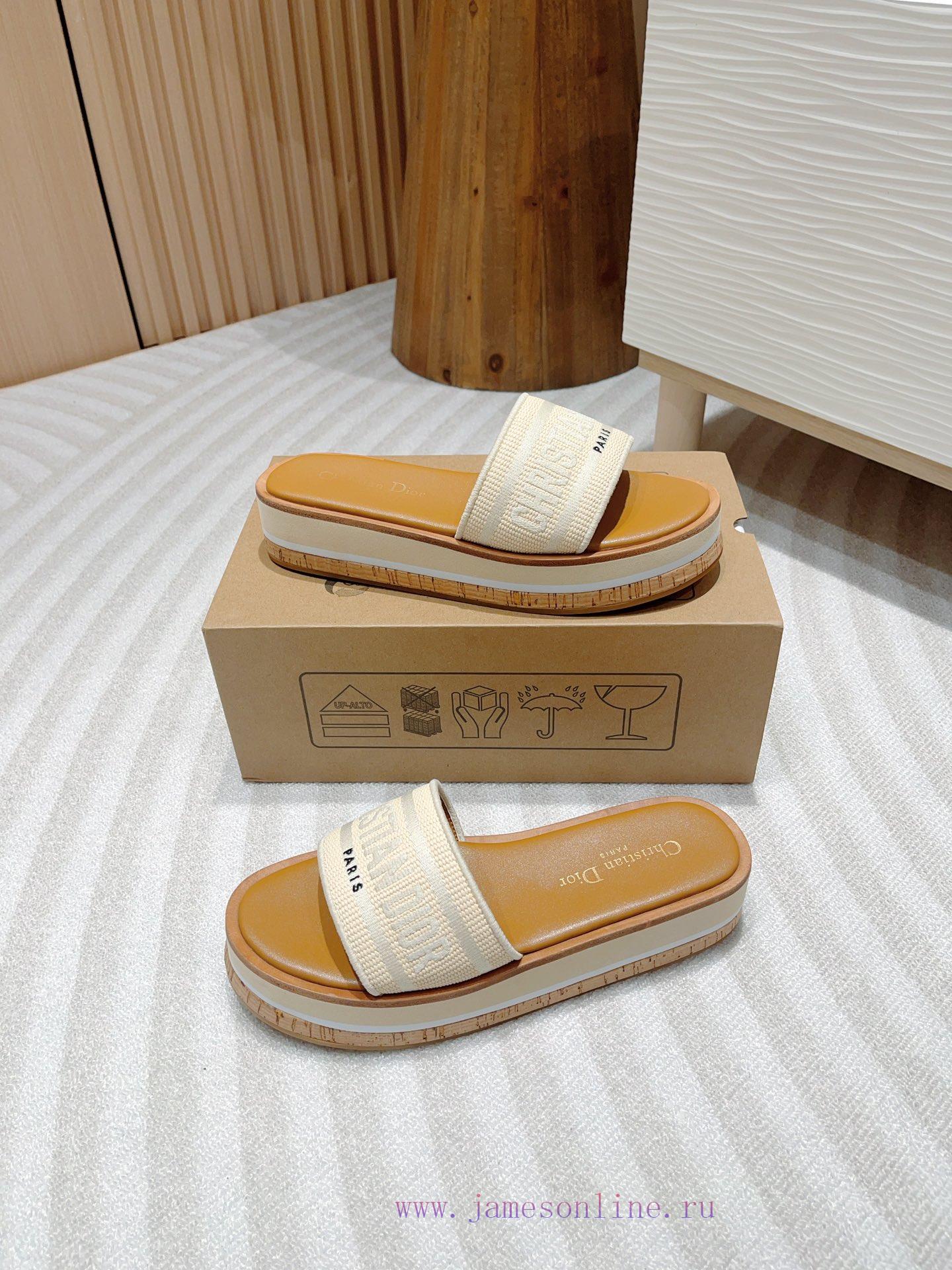 -24Ss new Dior Riviera Dway embroidered thick soled slippers in jelly colorThis Dway thick ssmbtya5n - Image 6