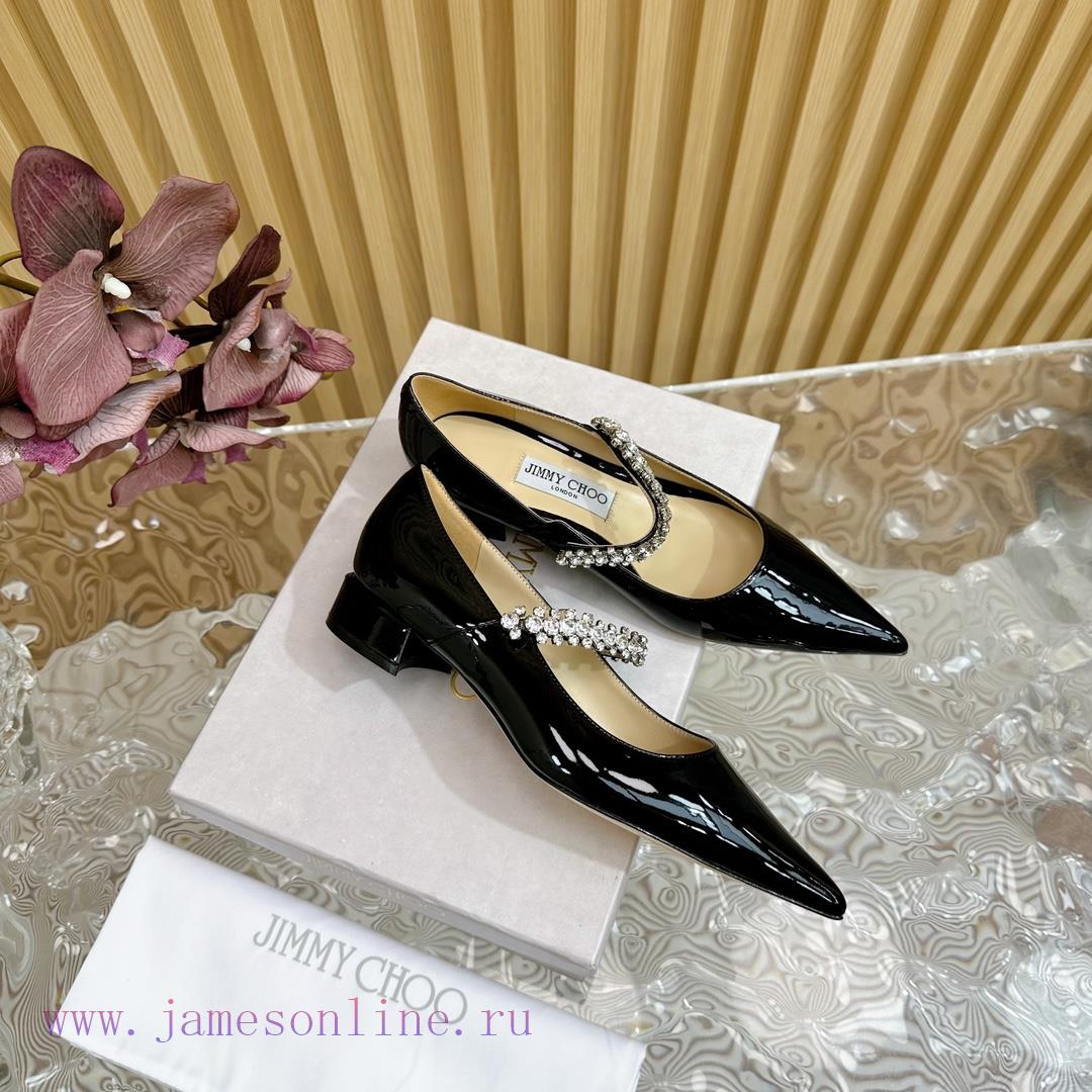 Jimmy Choo | Zhou Yangjie's Classic Diamond Belt Mary Jane Shoes Single Shoes———————————The r4o22q9v - Image 2