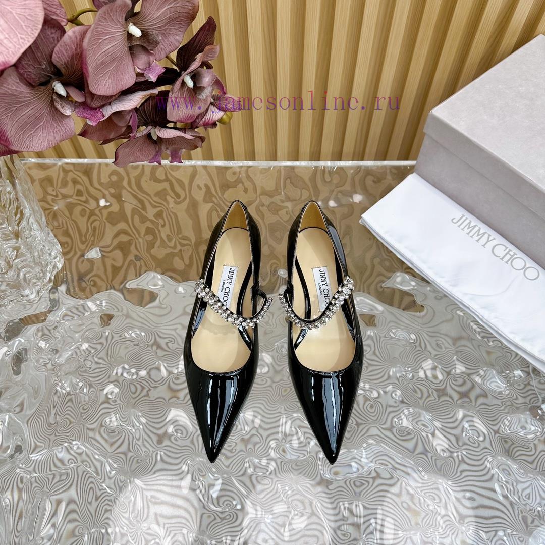 Jimmy Choo | Zhou Yangjie's Classic Diamond Belt Mary Jane Shoes Single Shoes———————————The r4o22q9v - Image 5