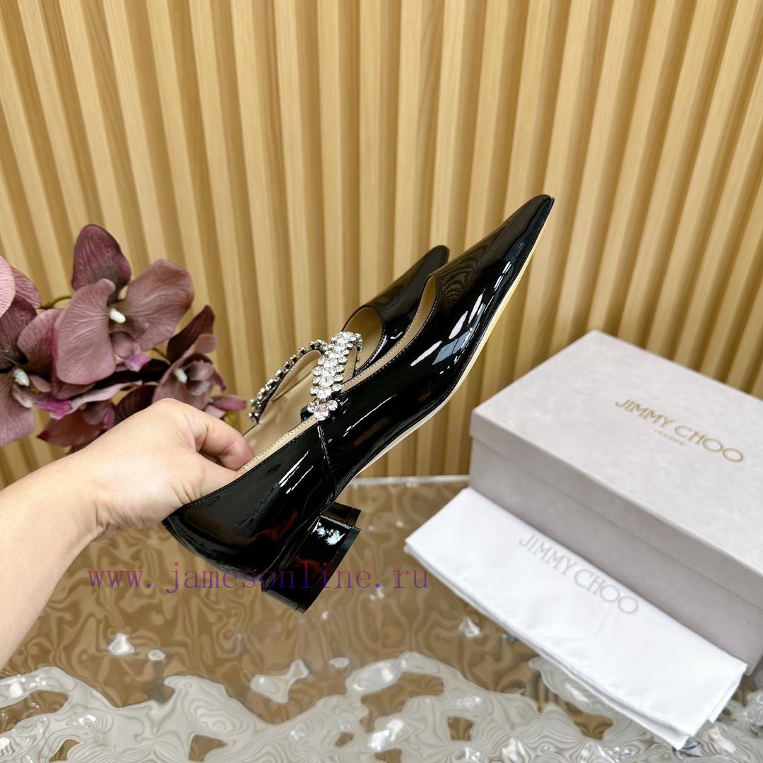 Jimmy Choo | Zhou Yangjie's Classic Diamond Belt Mary Jane Shoes Single Shoes———————————The r4o22q9v - Image 9