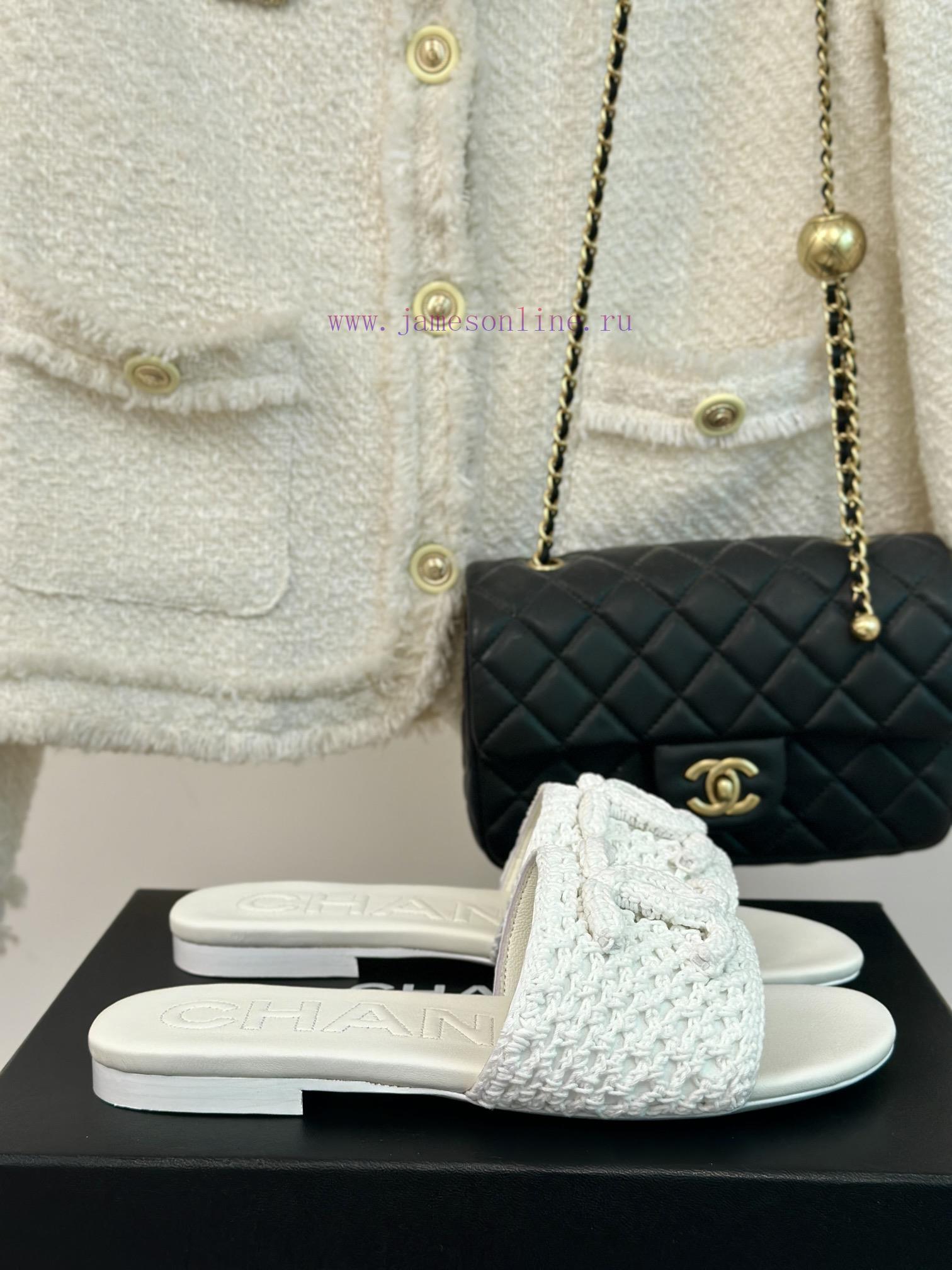 Chanel | Chanel 24P New ProductKnitted Double C Flat Flat SlippersA must-have cool mop serie6t11xxlh