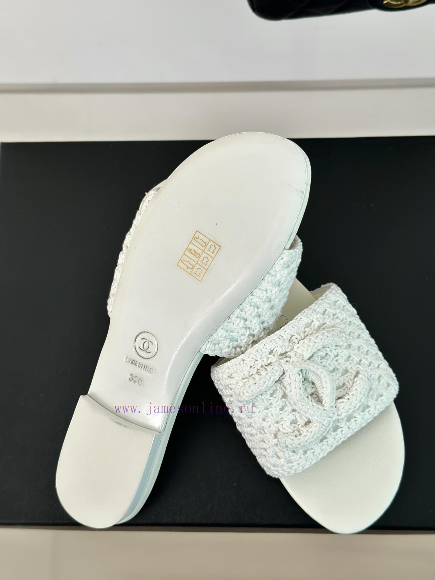 Chanel | Chanel 24P New ProductKnitted Double C Flat Flat SlippersA must-have cool mop serie6t11xxlh - Image 10