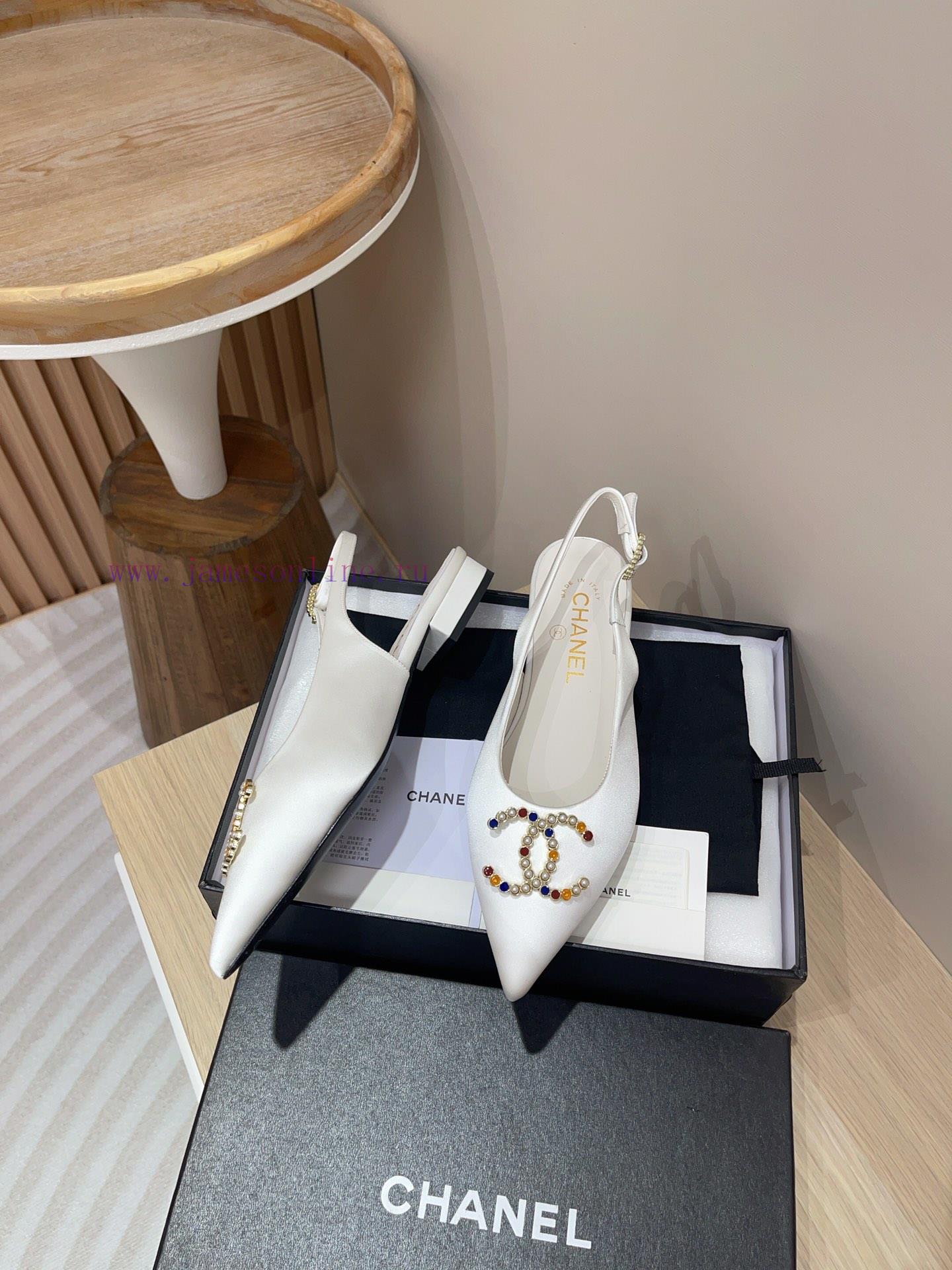 -24FW new Chanel pearl buckle flat/high-heeled sandalsDouble C color bead buckle design, suiwp6o63cn - Image 9