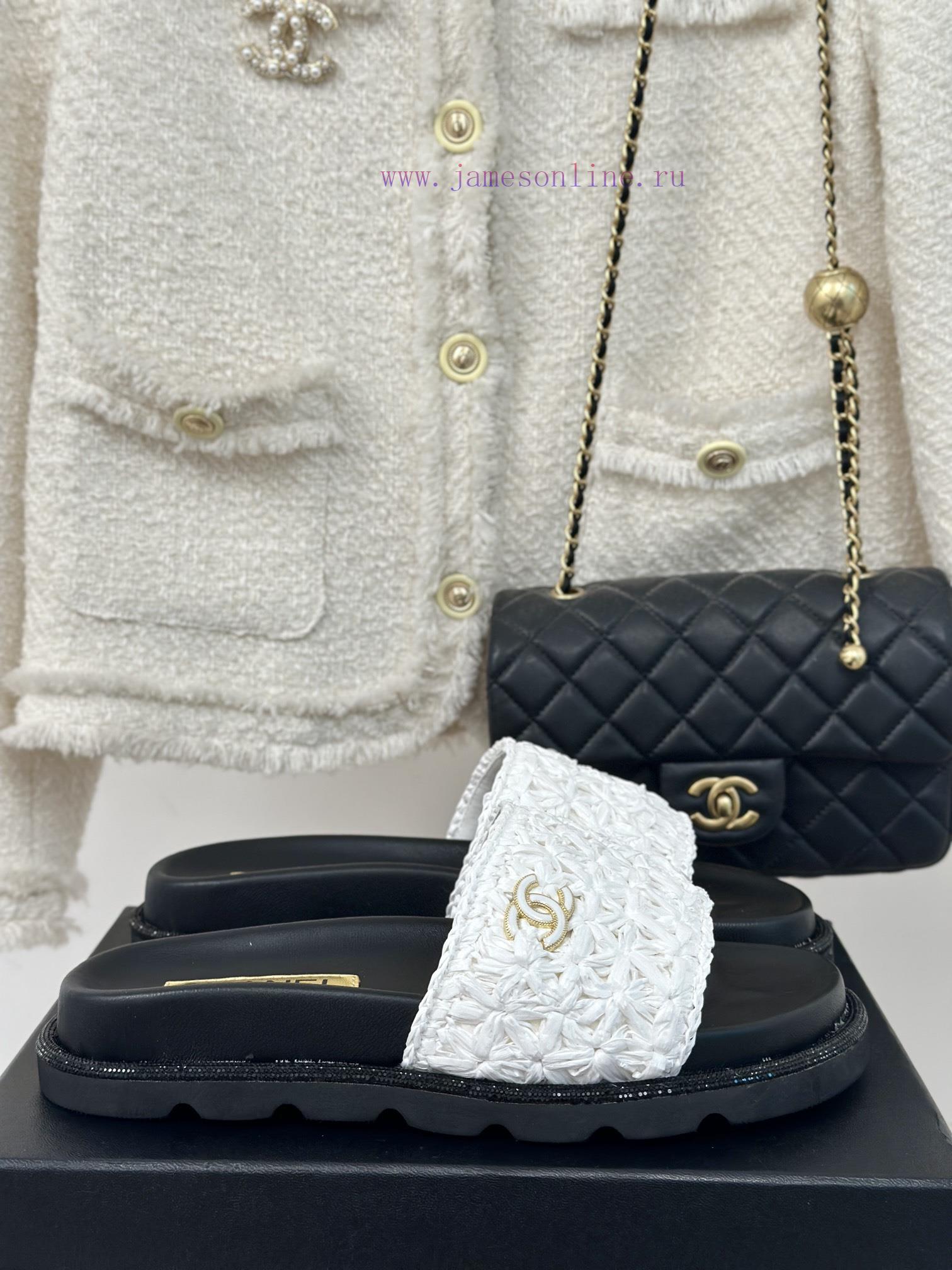 Chanel | Chanel 24P New ProductDouble C cool mat woven lazy slippersSimple and atmospheric, e2wjs8dv