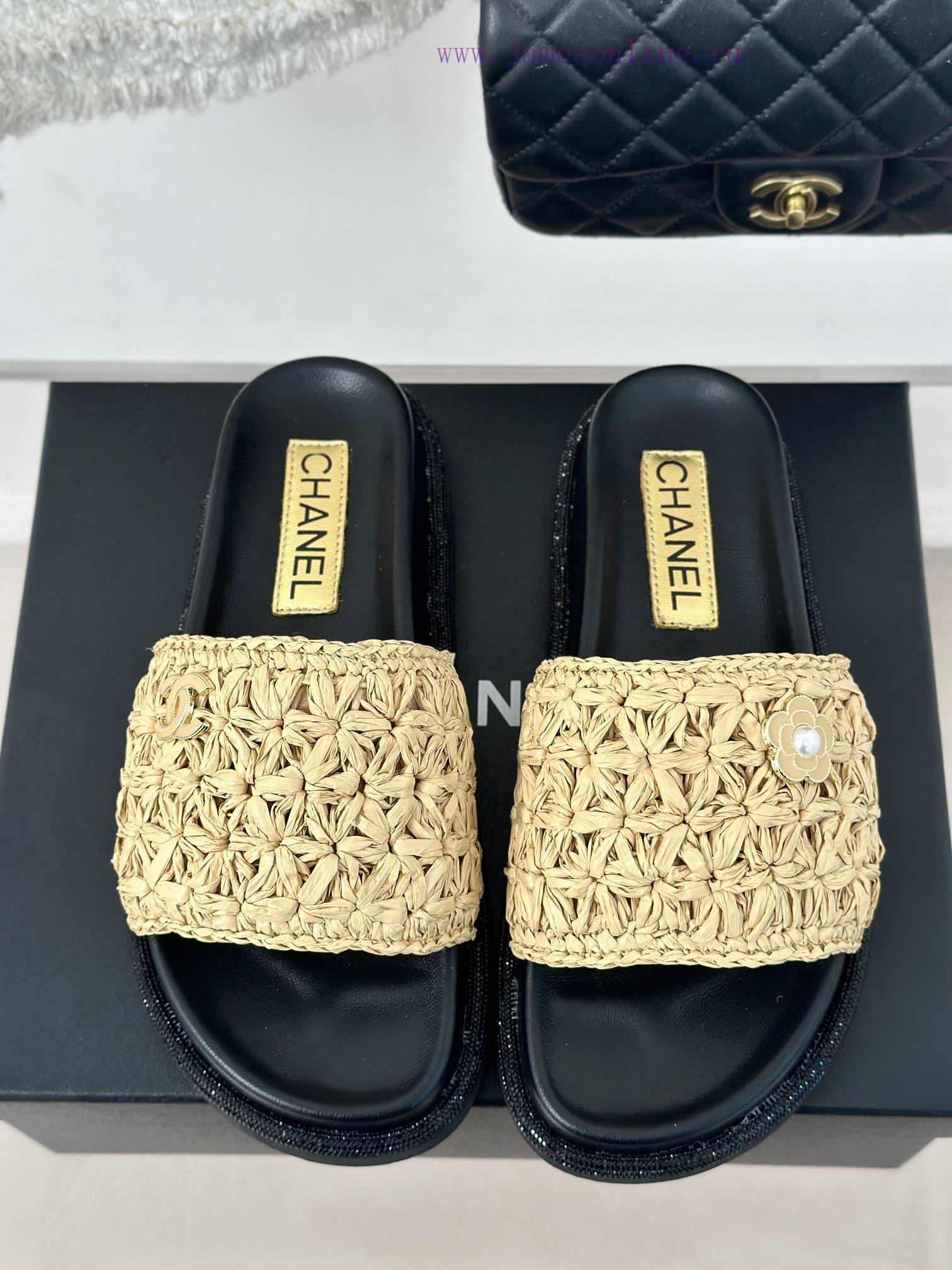 Chanel | Chanel 24P New ProductDouble C cool mat woven lazy slippersSimple and atmospheric, w161fqy6 - Image 5