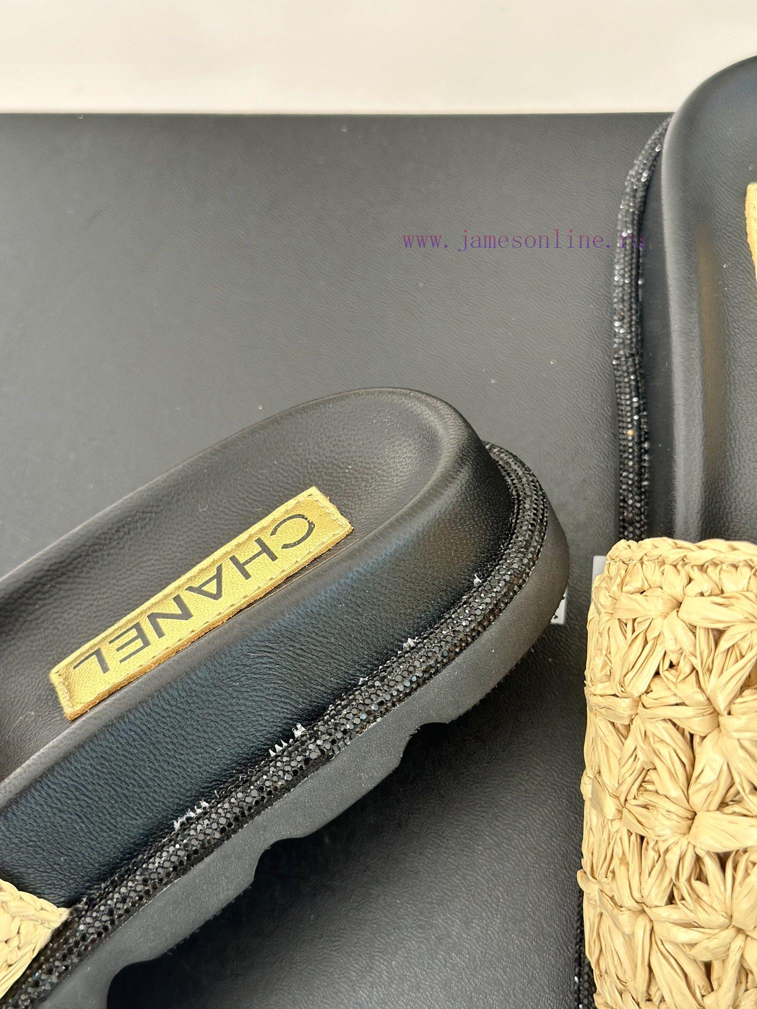 Chanel | Chanel 24P New ProductDouble C cool mat woven lazy slippersSimple and atmospheric, w161fqy6 - Image 7