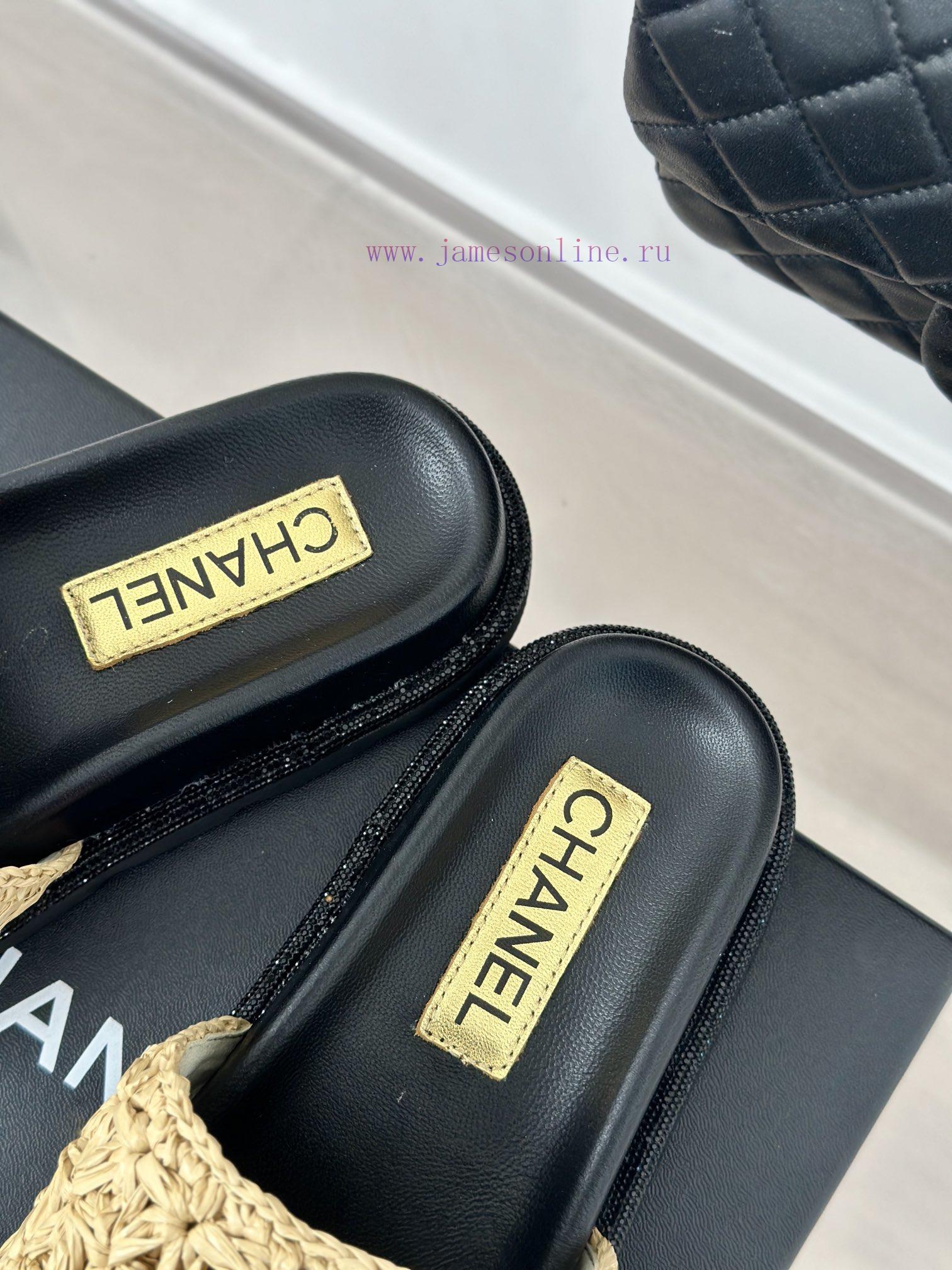 Chanel | Chanel 24P New ProductDouble C cool mat woven lazy slippersSimple and atmospheric, w161fqy6 - Image 9