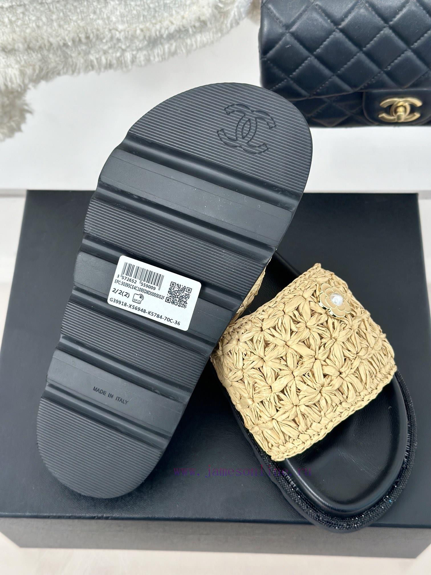 Chanel | Chanel 24P New ProductDouble C cool mat woven lazy slippersSimple and atmospheric, w161fqy6 - Image 10
