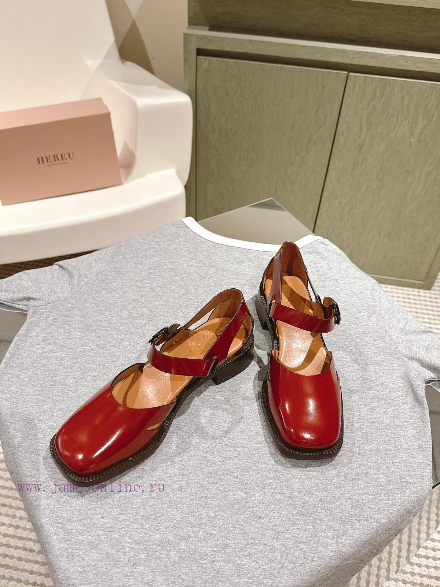 | ²⁰²4 𝐬𝐬 🤍🤎HEREU British minimalist motorcycle sandals with thick heels, round heads, anjk8p2x69 - Image 4
