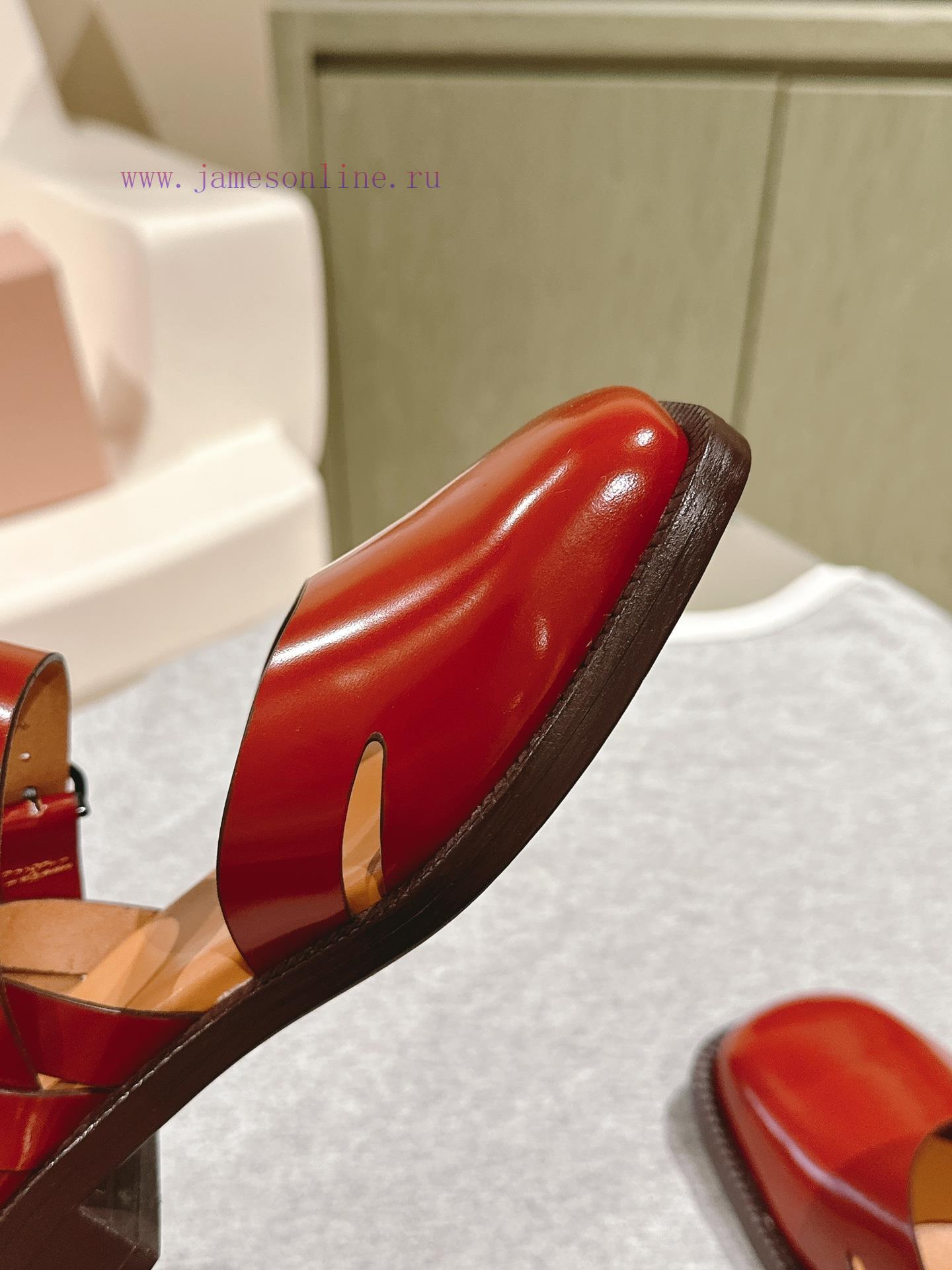 | ²⁰²4 𝐬𝐬 🤍🤎HEREU British minimalist motorcycle sandals with thick heels, round heads, anjk8p2x69 - Image 6
